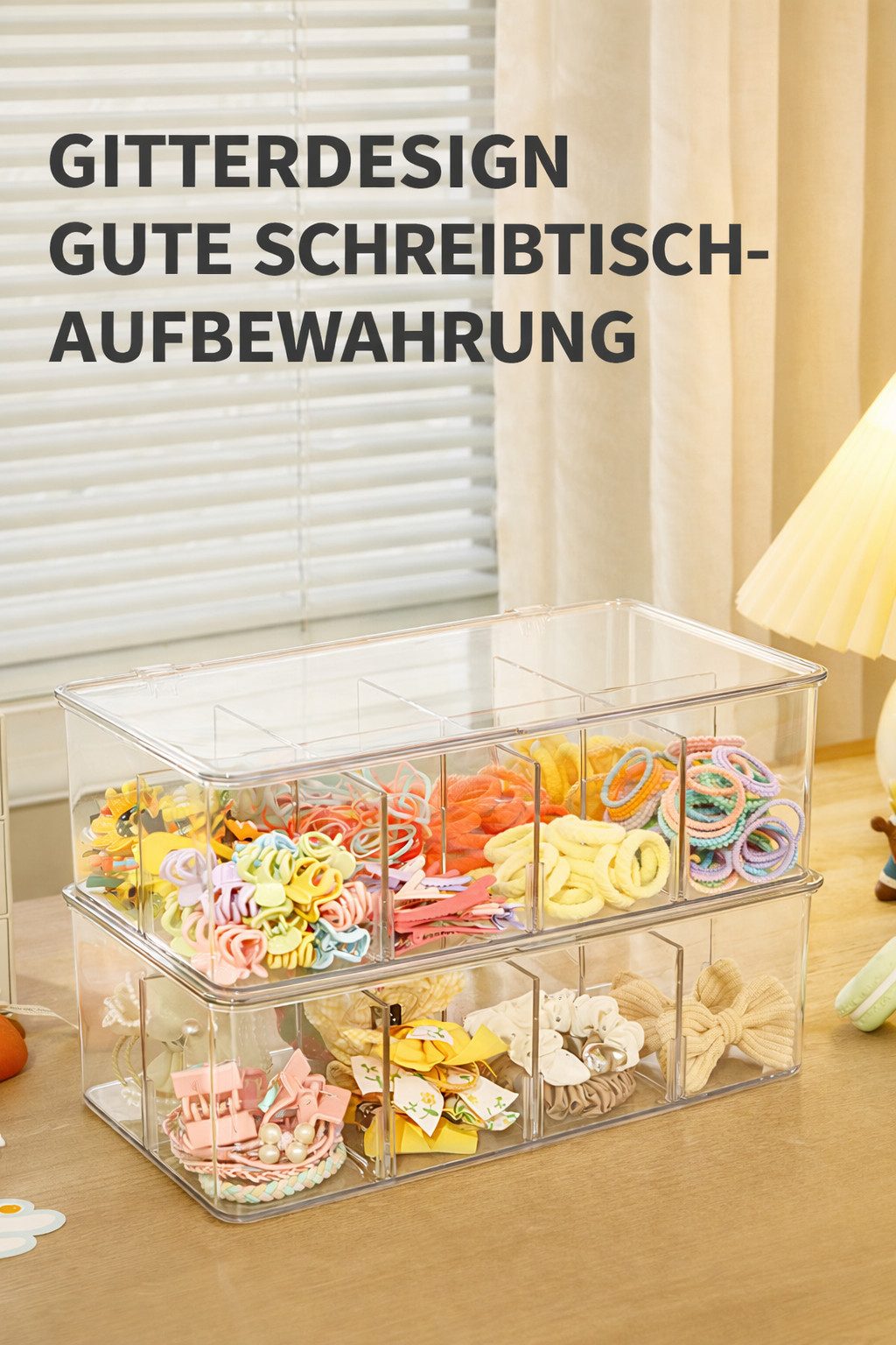 Creliv Allzweckkiste Organizer mit Fächern – Stapelbare Aufbewahrungsbox Transparent (2 St., 1-tlg., 2-tlg)