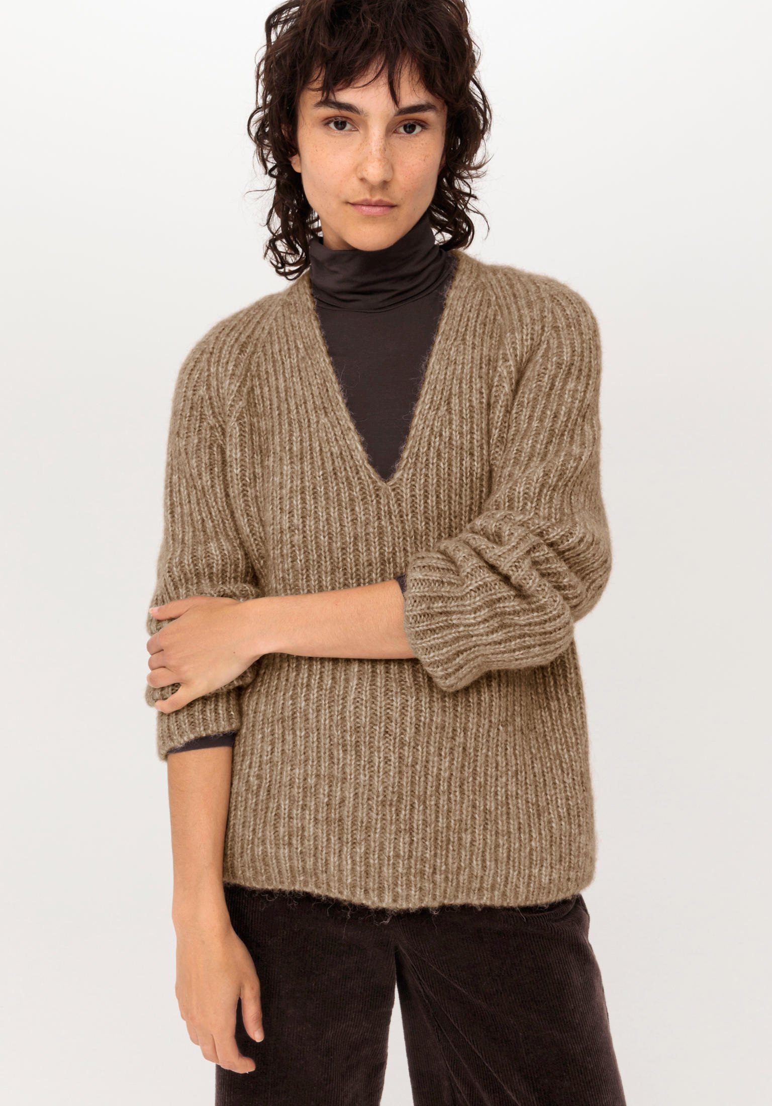 Damen-Pullover, Handgestrickt, Gänseblümchenmuster, Mehrfarbig