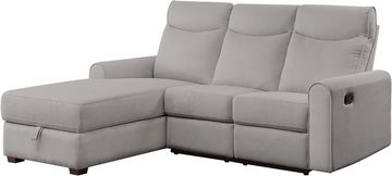 ATLANTIC home collection Ecksofa Gero L-Form, mit Relaxfunktion und Stauraum, mit Cord-Bezug