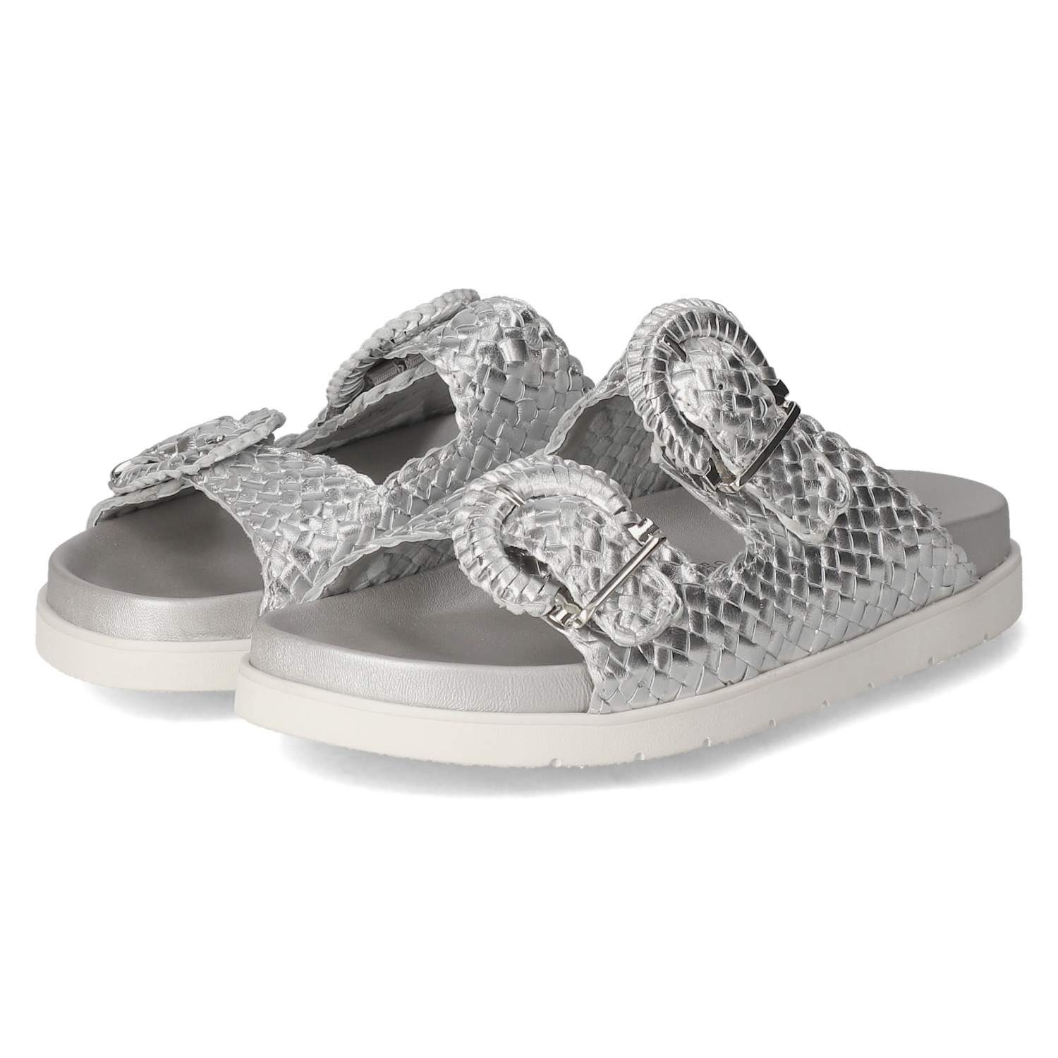 SIOUX Sioux 41114 Damen Glattleder silver Pantolette