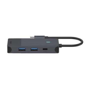 Rapoo UCM-2001 USB-C Multiport Adapter, 4in1, Grau USB-Adapter USB-C zu HDMI, USB 3.0 Typ A, 15 cm