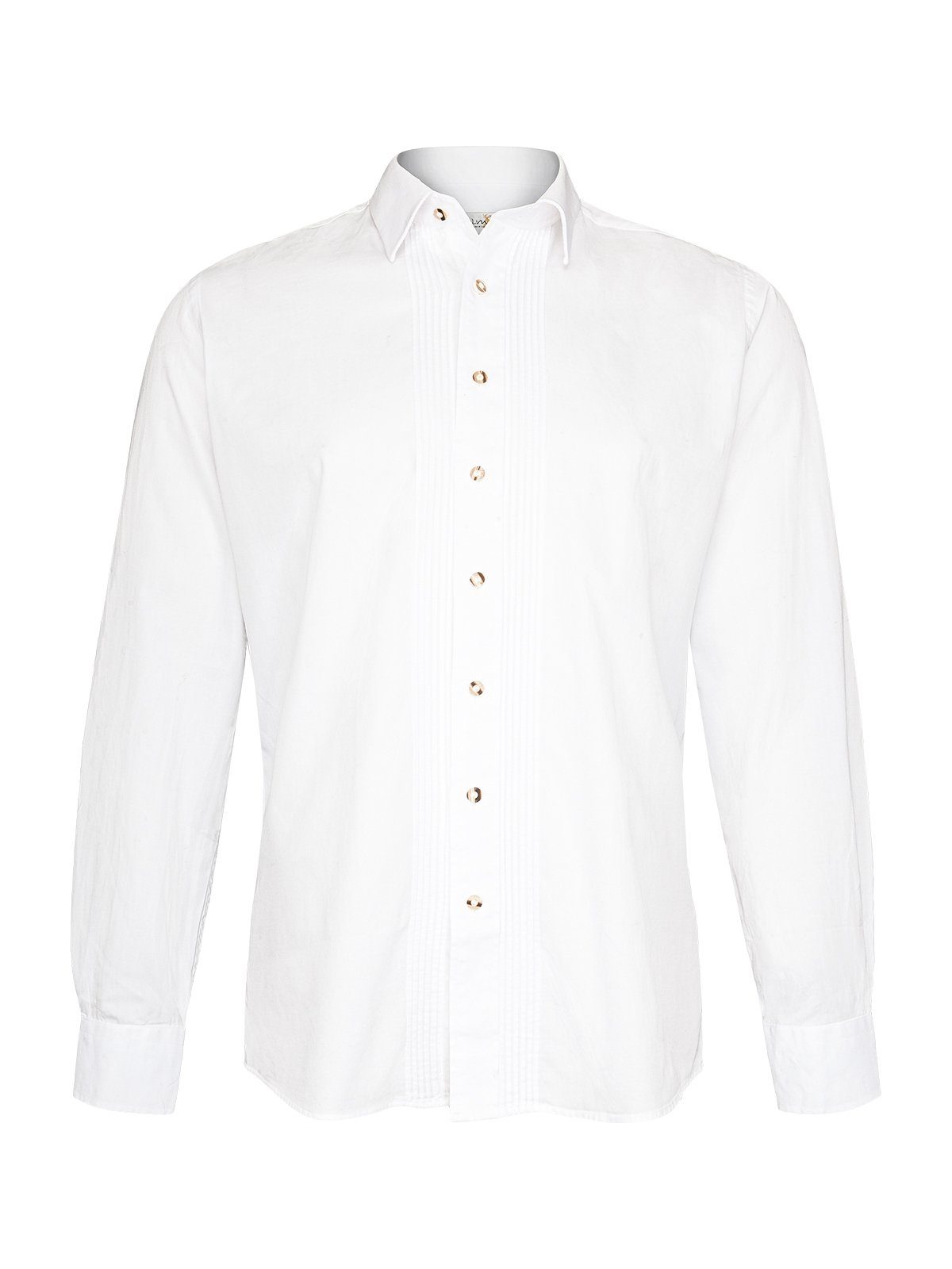 (Slim Hemd Liegenkragen Trachtenhemd Fit) LF182 Almsach weiß