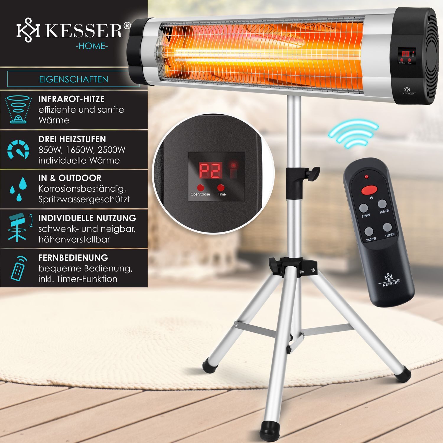 KESSER Infrarotstrahler, 2500 W, Infrarotstrahler Heizstrahler günstig online kaufen