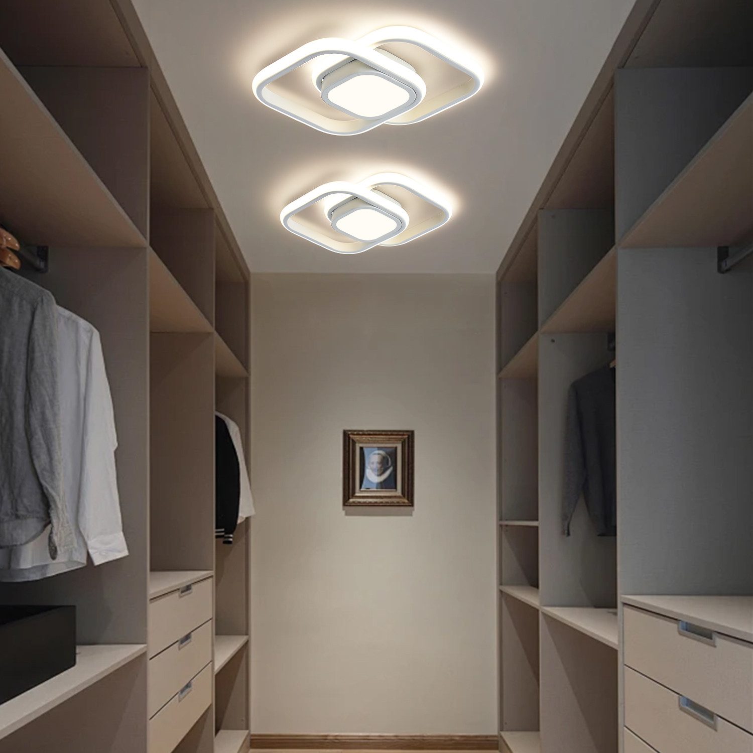 JDONG LED Deckenleuchte Schwarz/Weiß 30/32cm Deckenlampe 4000K 2000LM Neutr günstig online kaufen