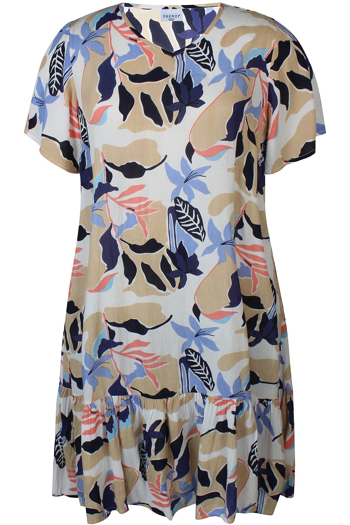 Zhenzi Tunikakleid Tunikakleid Lyda gemustert Cornflower blue aus Viskose günstig online kaufen
