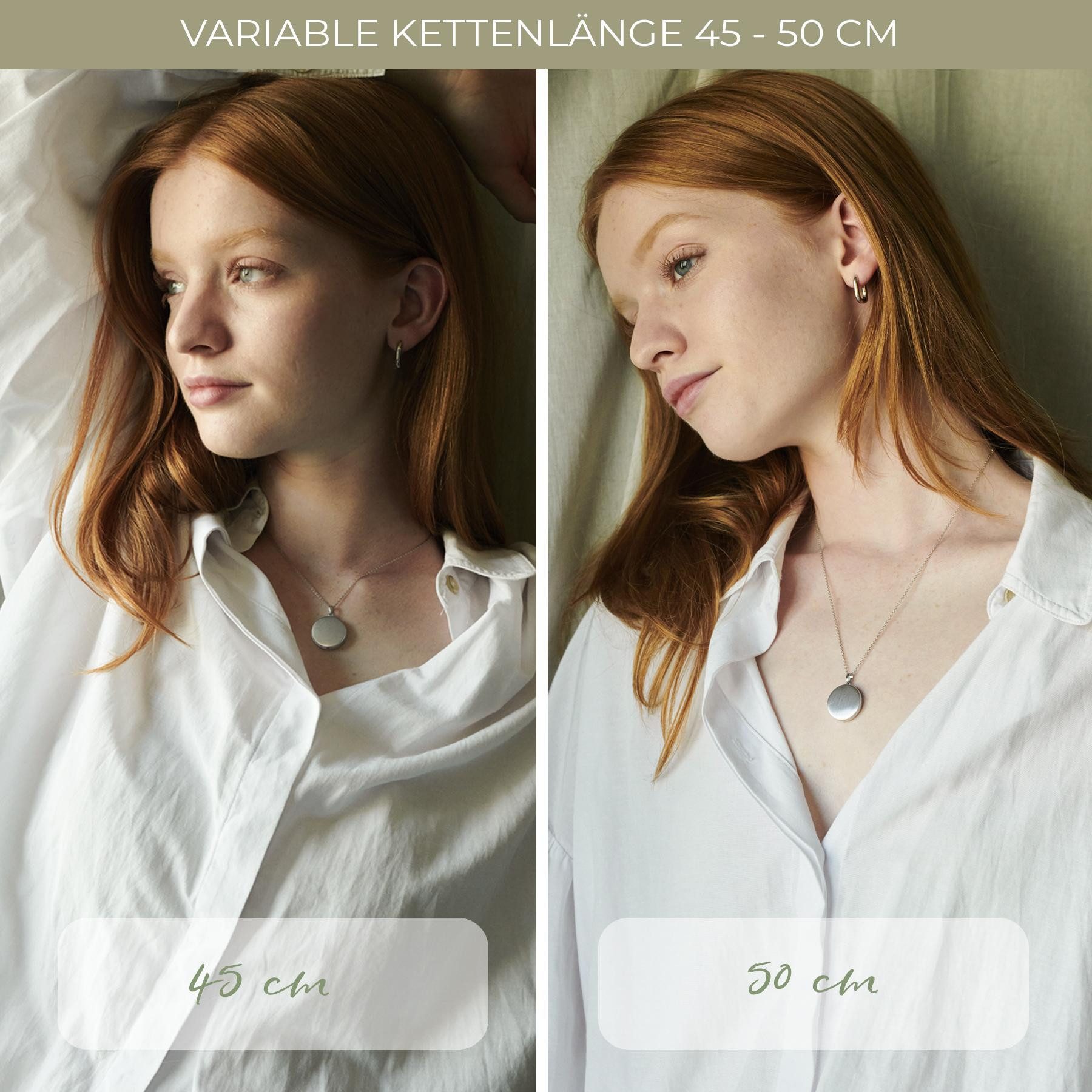 Amoonic Amulett Medaillon Rund zum Öffnen für Bilder Silber 925 Kette für Foto (inkl. Schmucketui), Anhänger aufklappbar befüllbar Foto Gold Rosegold vergoldet Geschenk