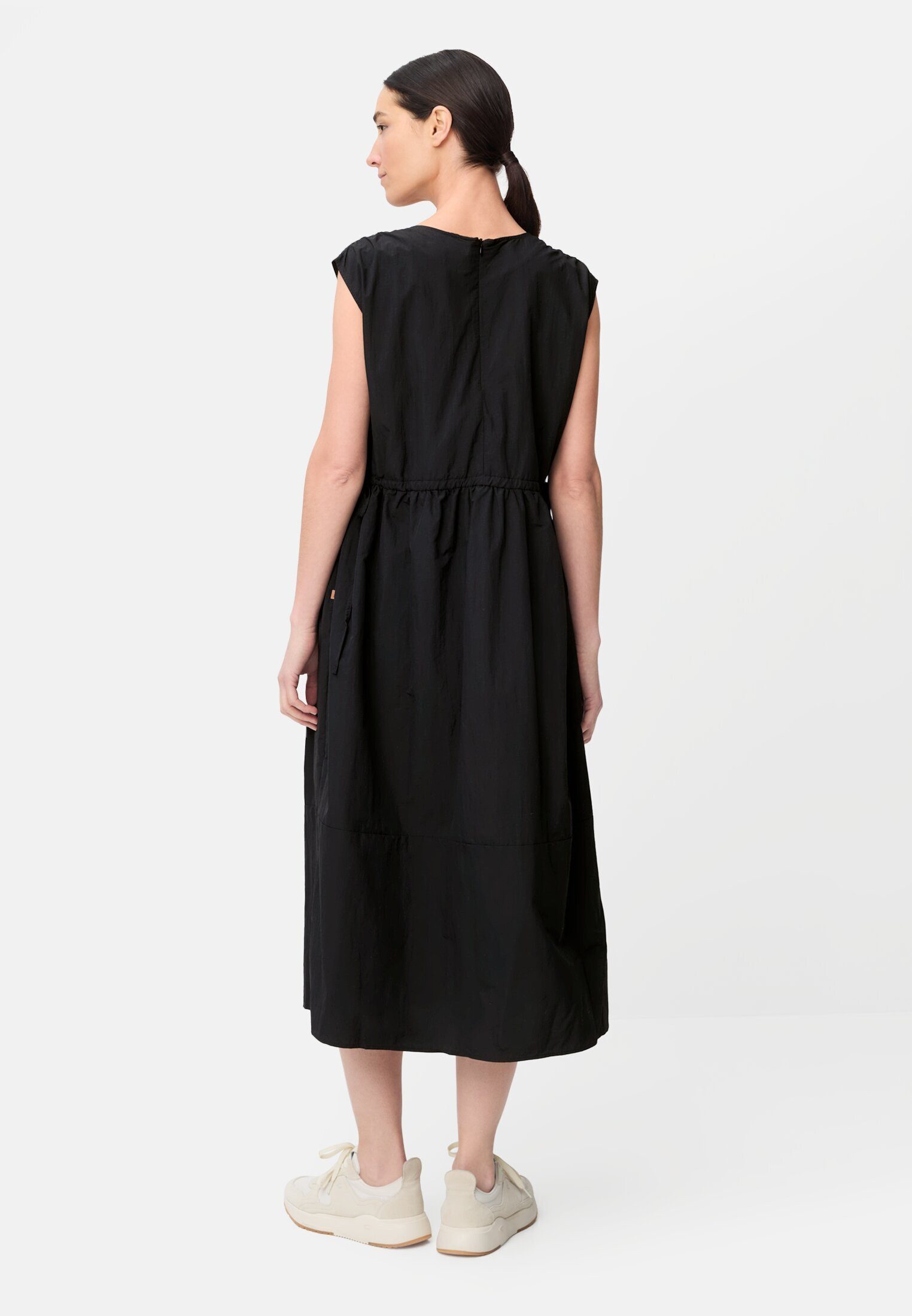 camel active Maxikleid mit Tunnelzug Kurzarm Markenlogo