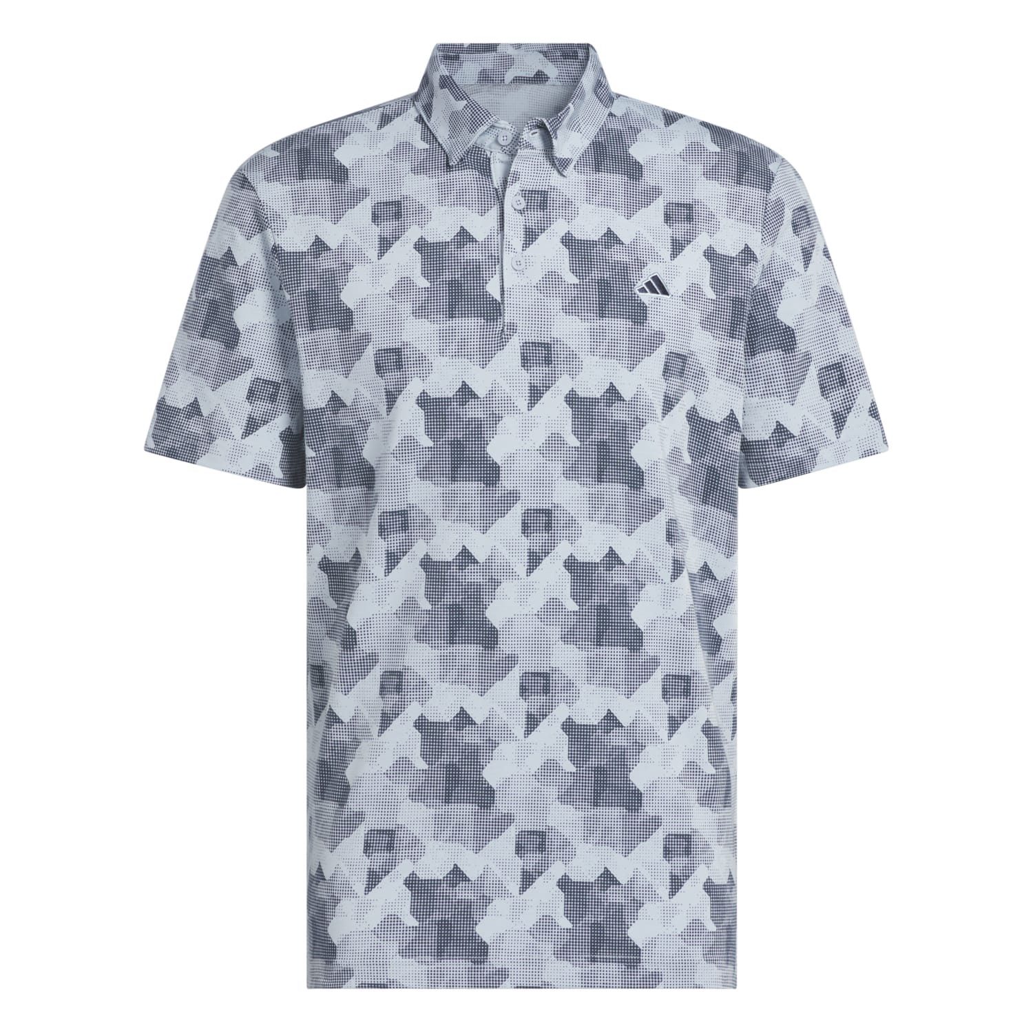 adidas Sportswear Poloshirt Adidas Golf Polo Go-To Printed Grau/Blau Herren