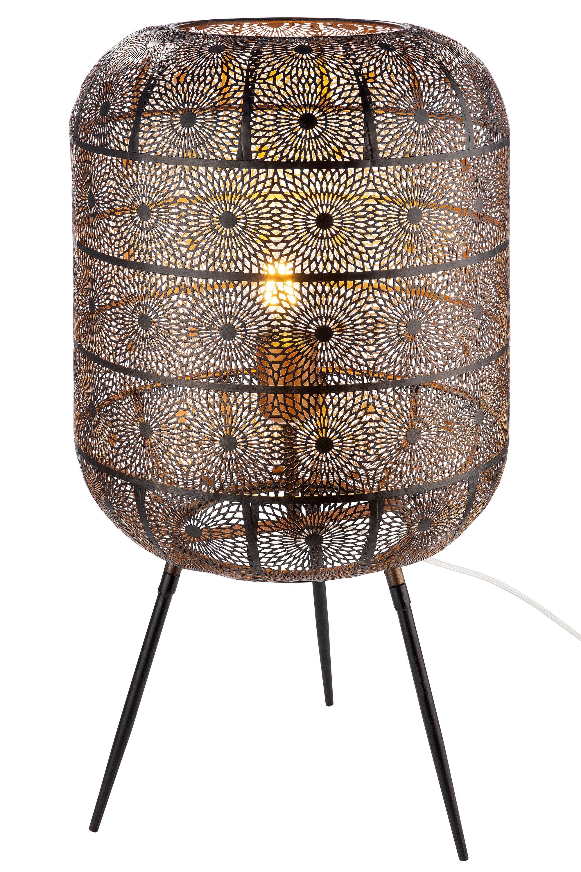 GILDE Stehlampe GILDE Bodenlampe Menara - schwarz - H. 62cm x D. 30cm