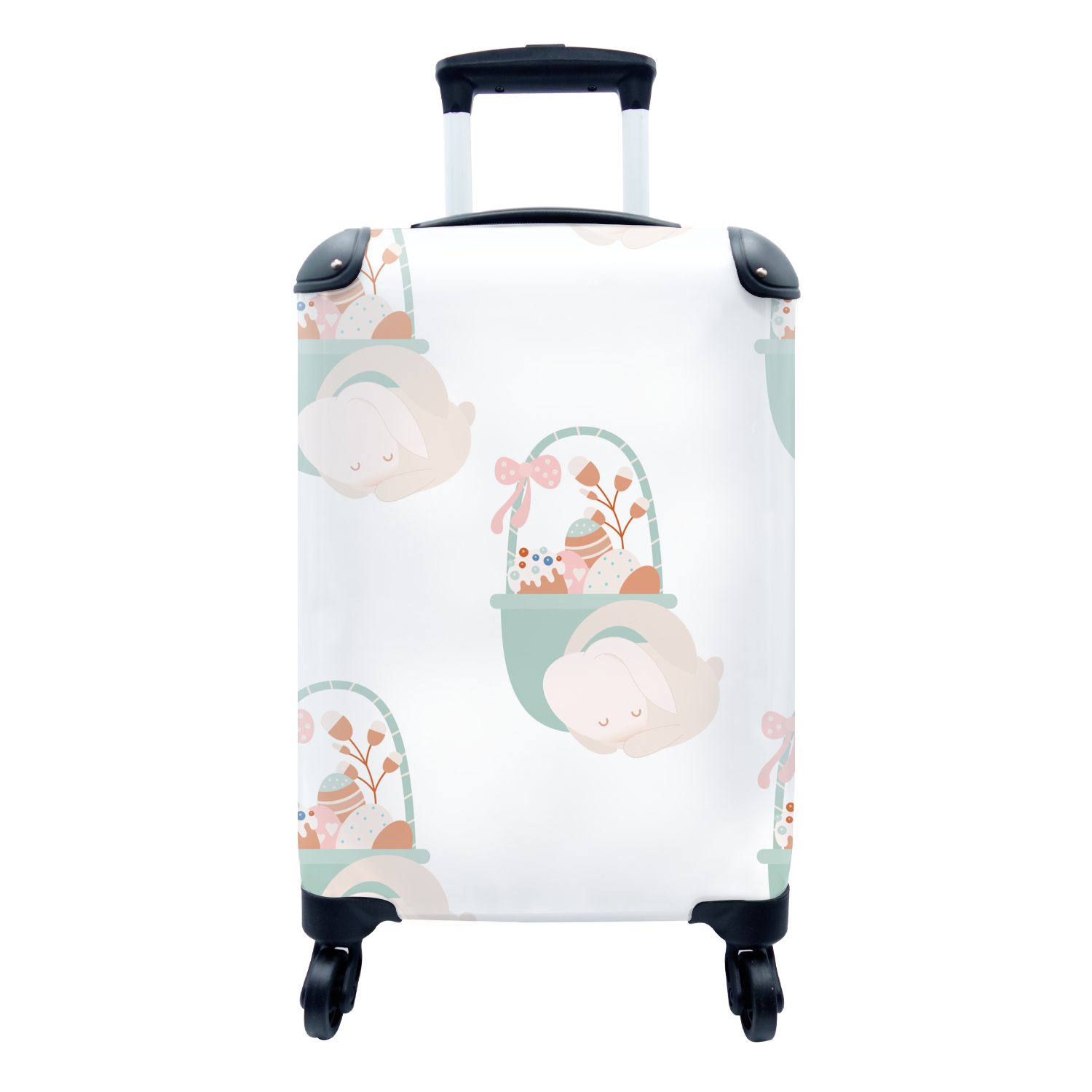 - - rollen, für Handgepäckkoffer Reisetasche Muster MuchoWow Ostern Ferien, Rollen, Osterkorb, 4 Reisekoffer Handgepäck Trolley, mit