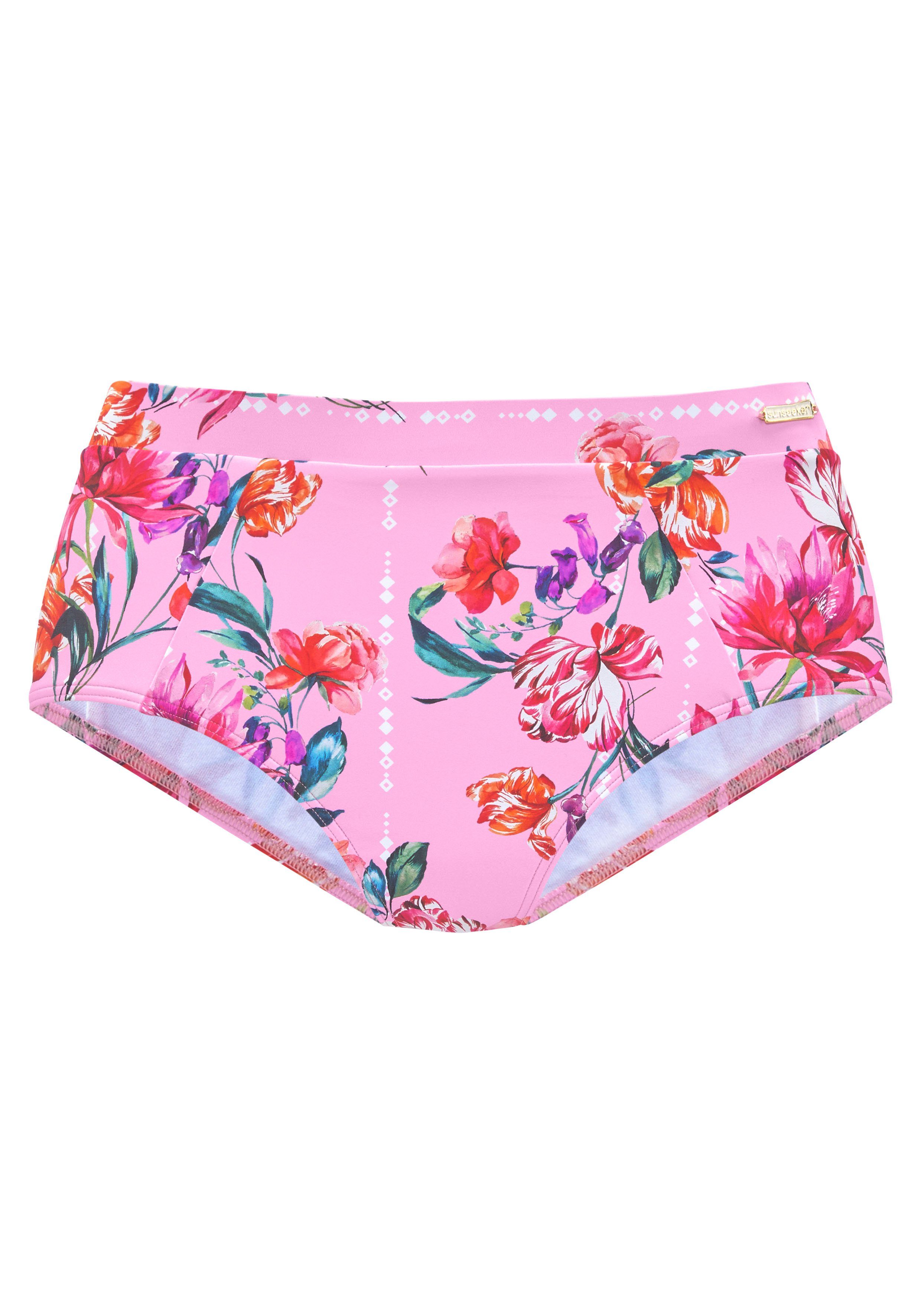 Sunseeker Highwaist-Bikini-Hose Modern mit floralem Design günstig online kaufen