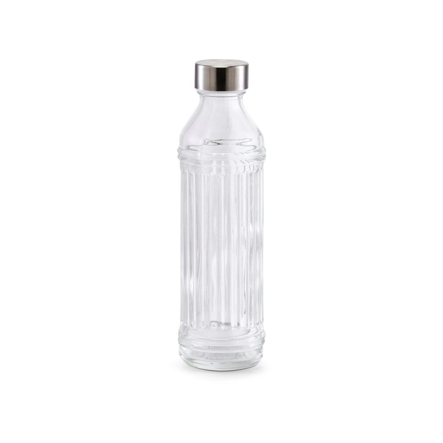 Basera® Trinkflasche Glasflasche mit Edelstahlverschluss, 500 ml