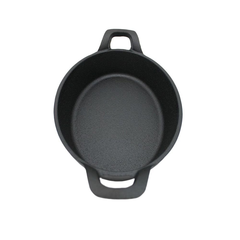 PROREGAL® Grillpfanne Pfanne, 22x15cm, Griffen, 2 mit Gusseiserne Oval