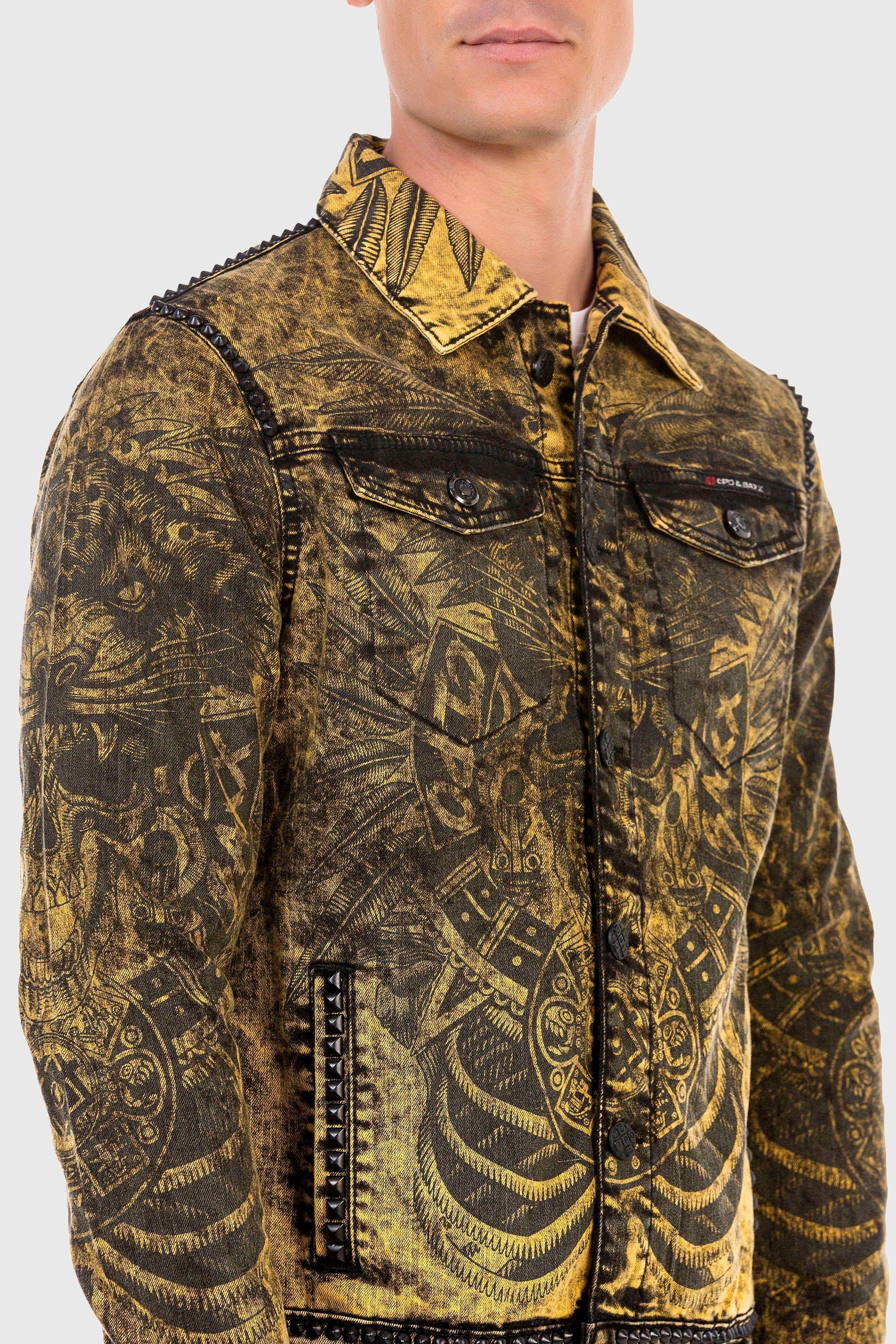 Cipo & Baxx Jeansjacke 'JEANS JACKET' mit coolem Alloverprint