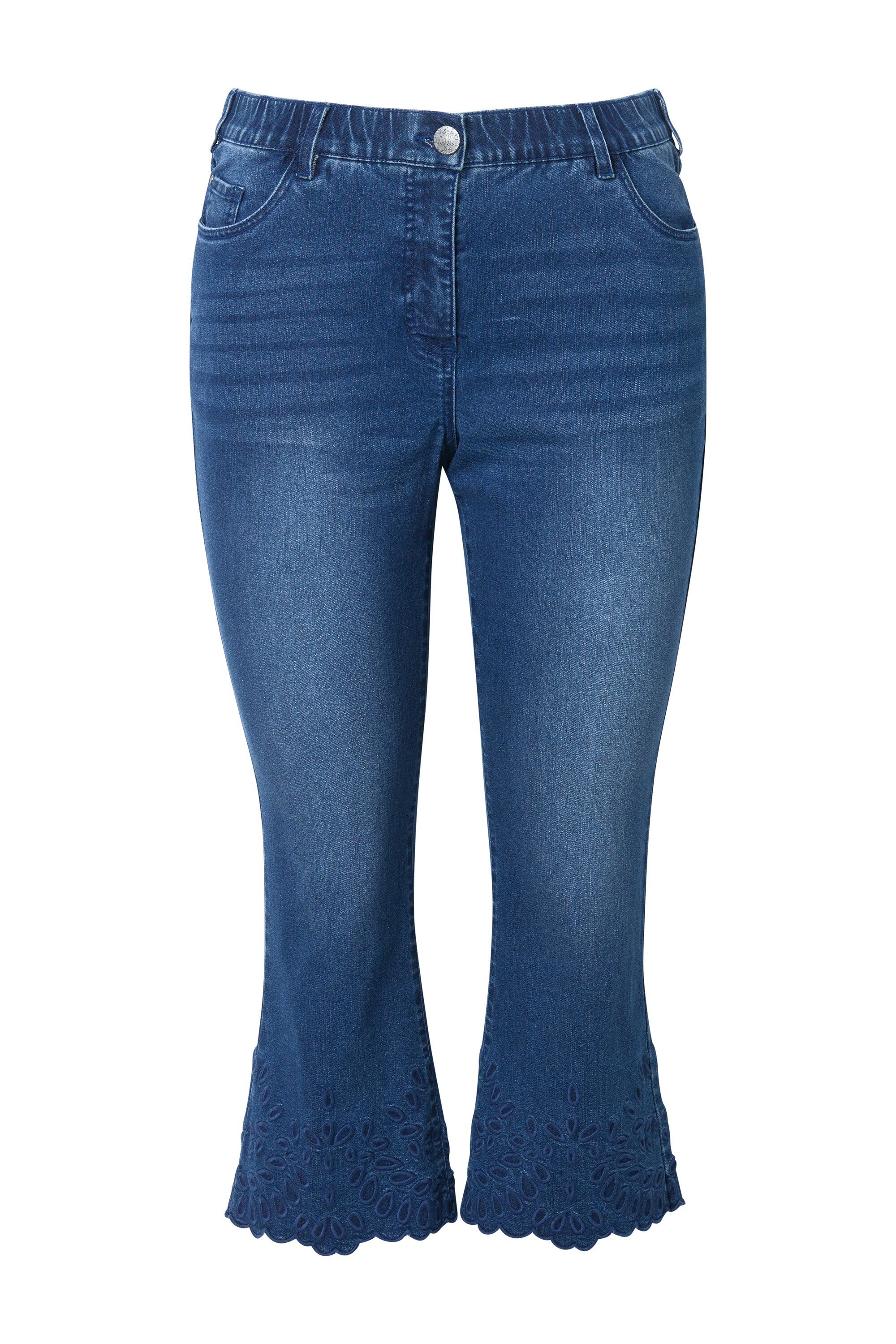 Ulla Popken Regular-fit-Jeans 7/8-Jeans Marie Stickerei günstig online kaufen