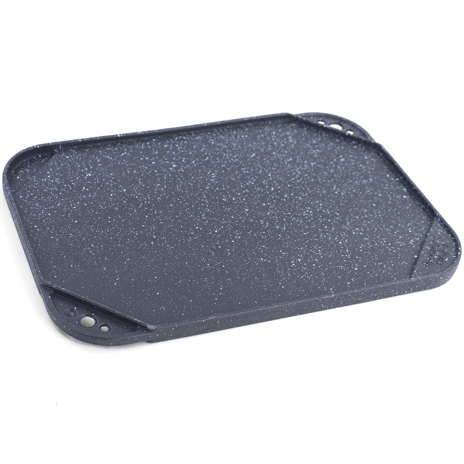 RAMROXX Grillplattenaufsatz BBQ Grill Platte Gusseisen Antihaft beschichtet universal 45x30cm