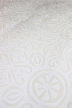 Tagesdecke Tagesdecke Bettüberwurf Cutwork creme weiß, Indradanush, handgefertigt, extra groß doppellagig, 170x270cm