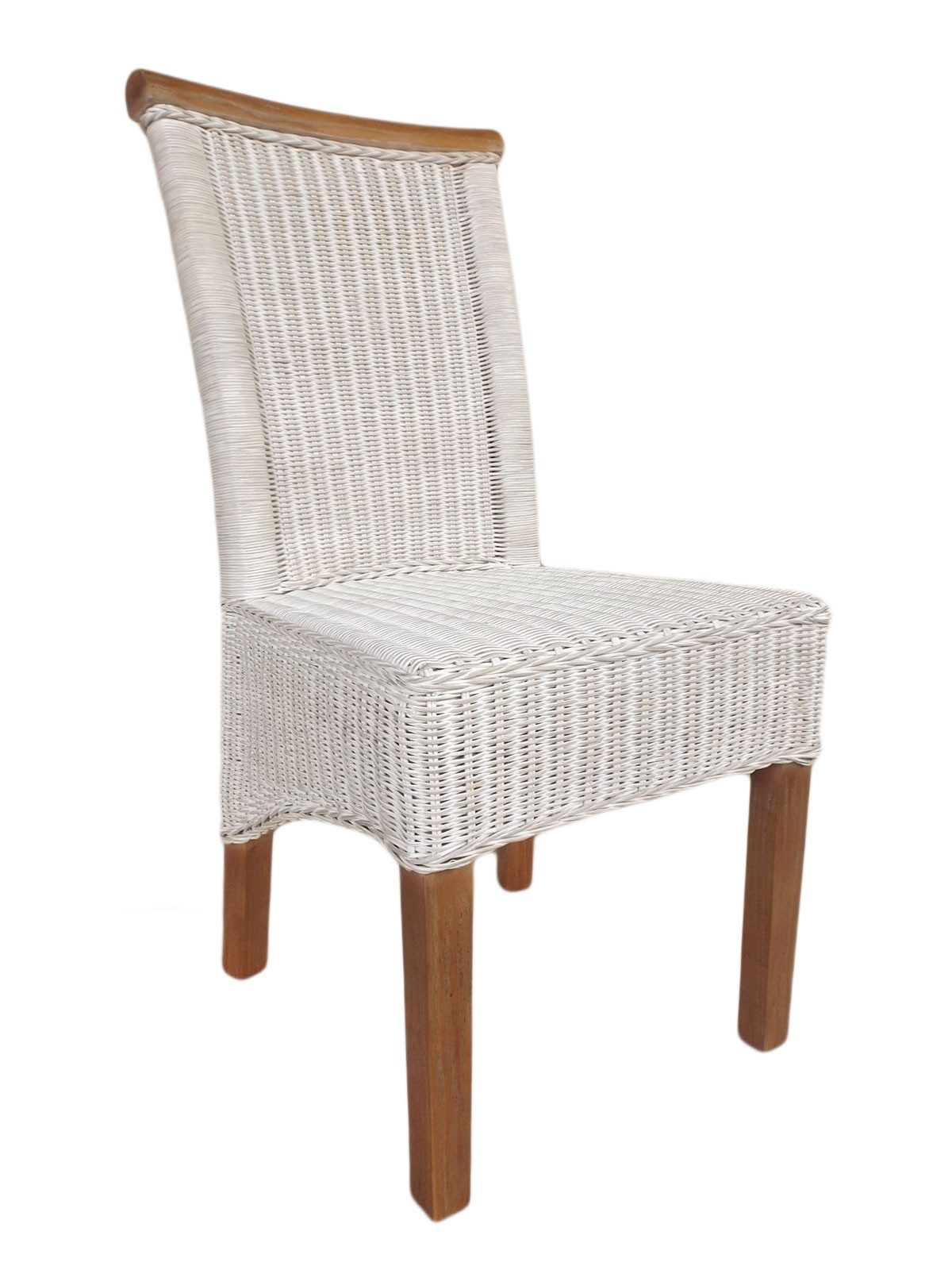 Amagohome Rattanstuhl Esszimmer Stühle Set Rattanstühle Perth 4 Stück weiß günstig online kaufen