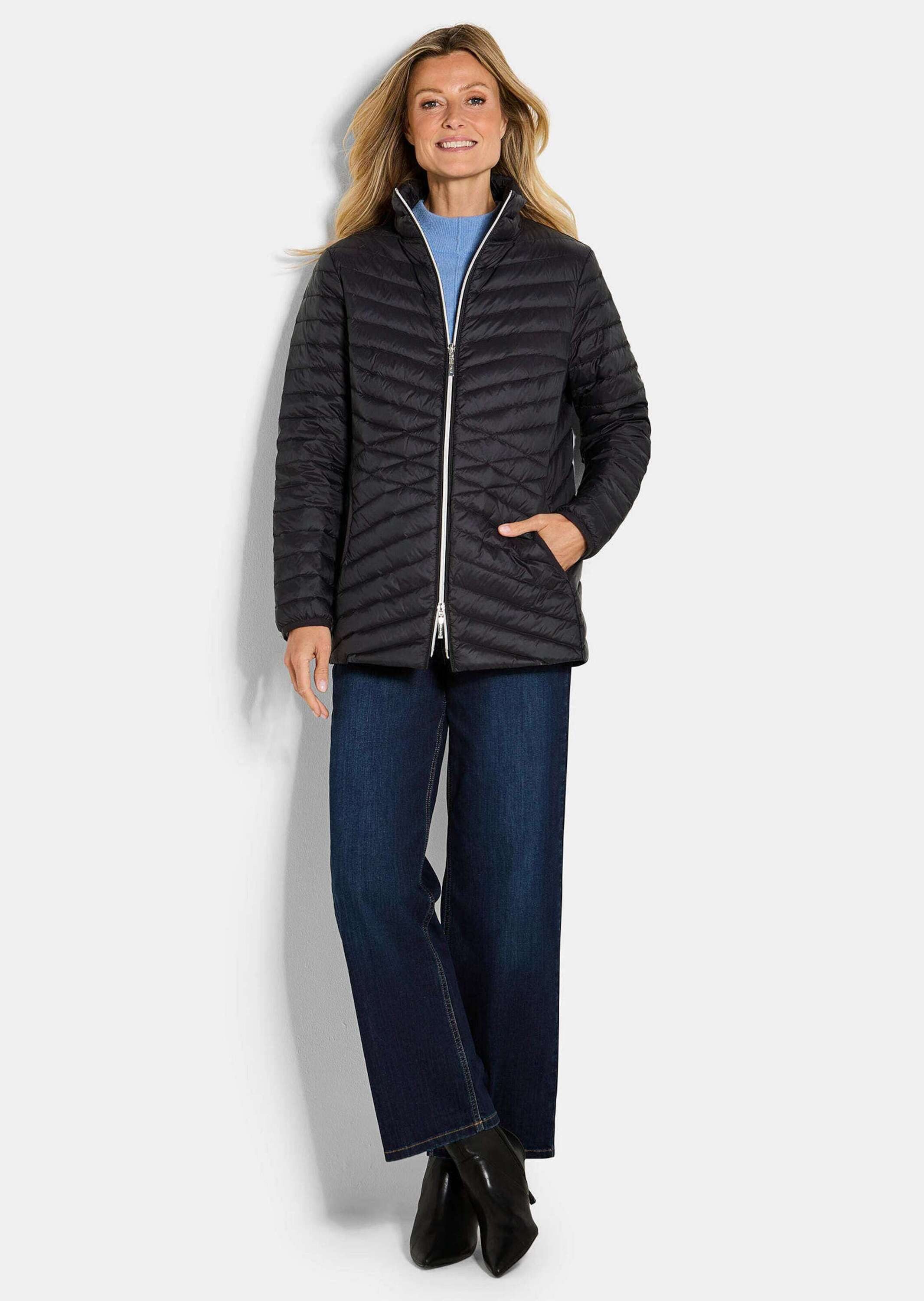 GOLDNER Steppjacke Herbstjacke mit Daunen, Stehkragen Verlängerte Jacke in günstig online kaufen