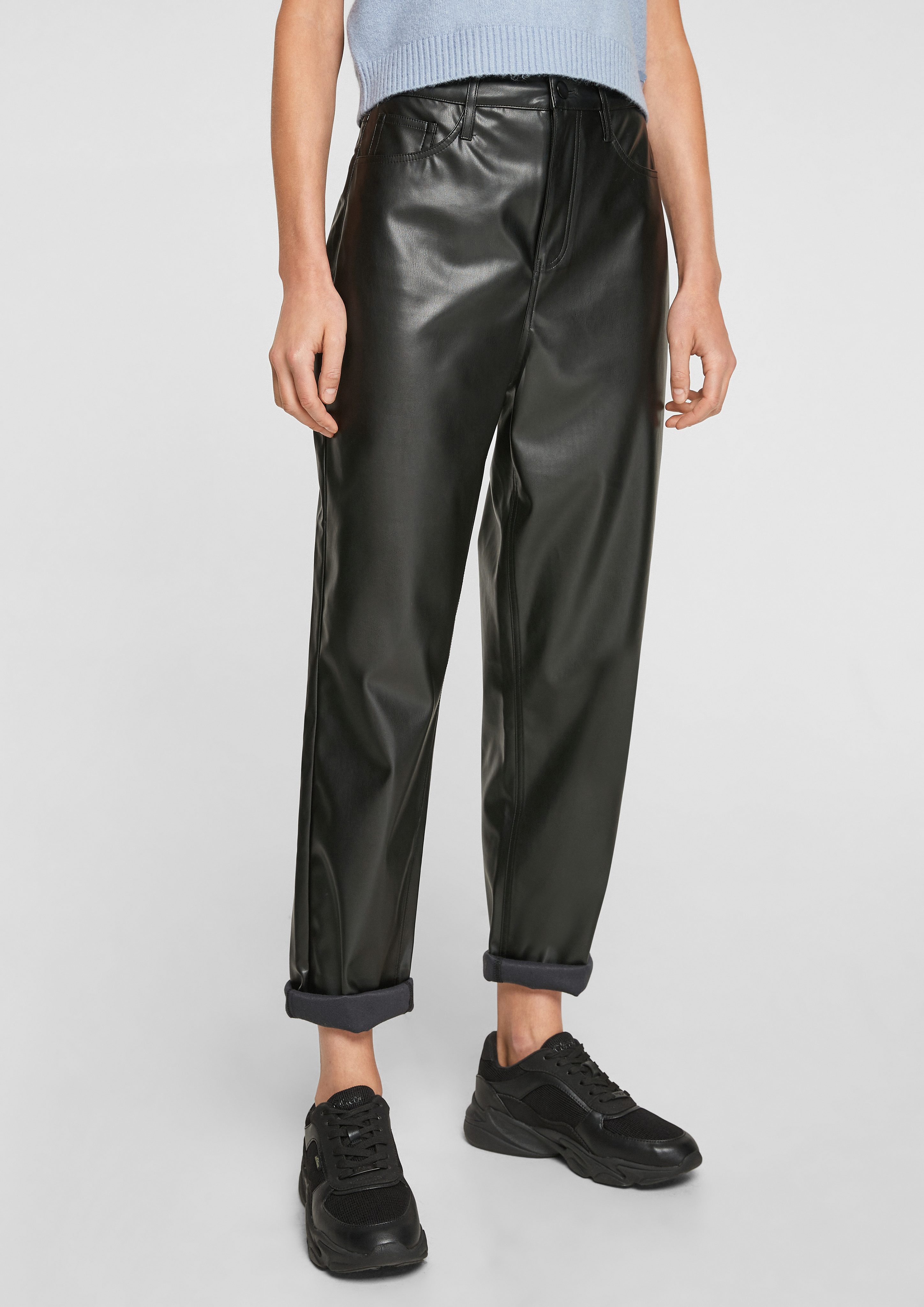 7/8-Hose Relaxed: 7/8-Hose in Leder-Optik