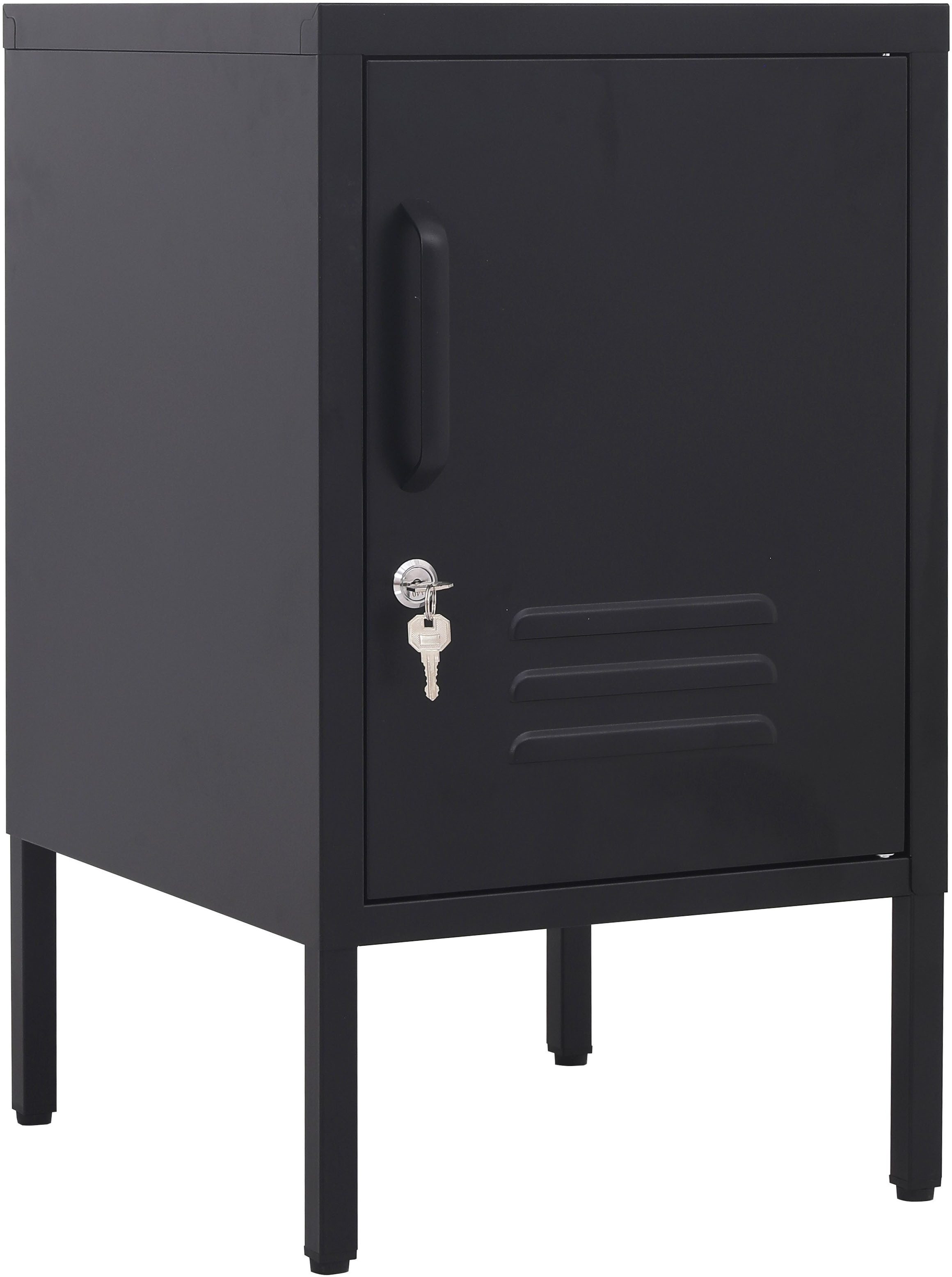 OTTO home Nachtkommode Nachttisch Nachtkonsole Beistelltisch Metallschrank Siena (in 4 Farben aus Metall Stahlschrank Bestseller), in der Höhe verstellbar, abschließbar