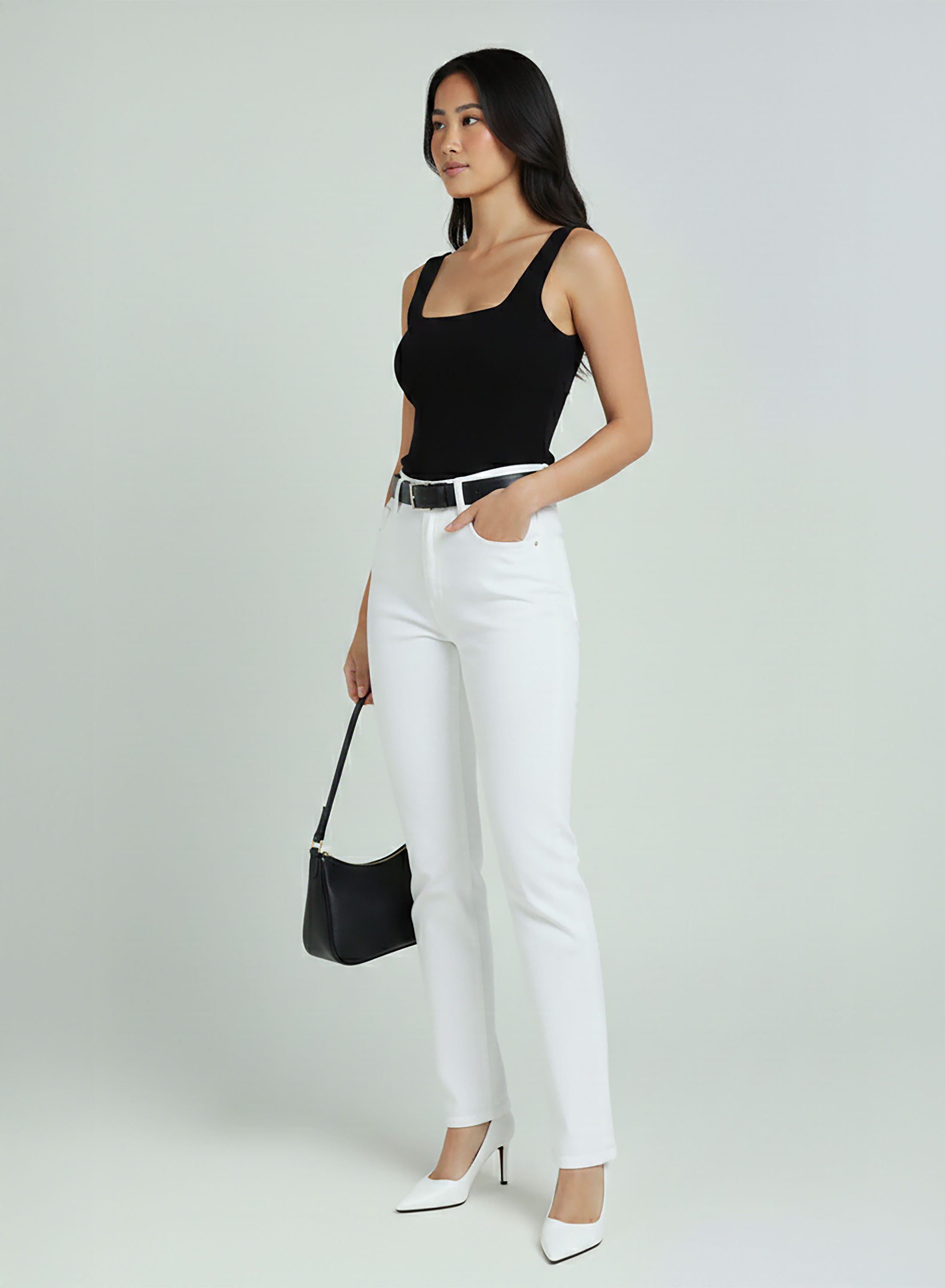 ESRA Straight-Jeans Damen Stretch-Jeans Premium Baumwolle Jeanshose Damen Straight Fit G14 Straight Jeans Damen High Waist Stretch Jeans Damen Regular Hose