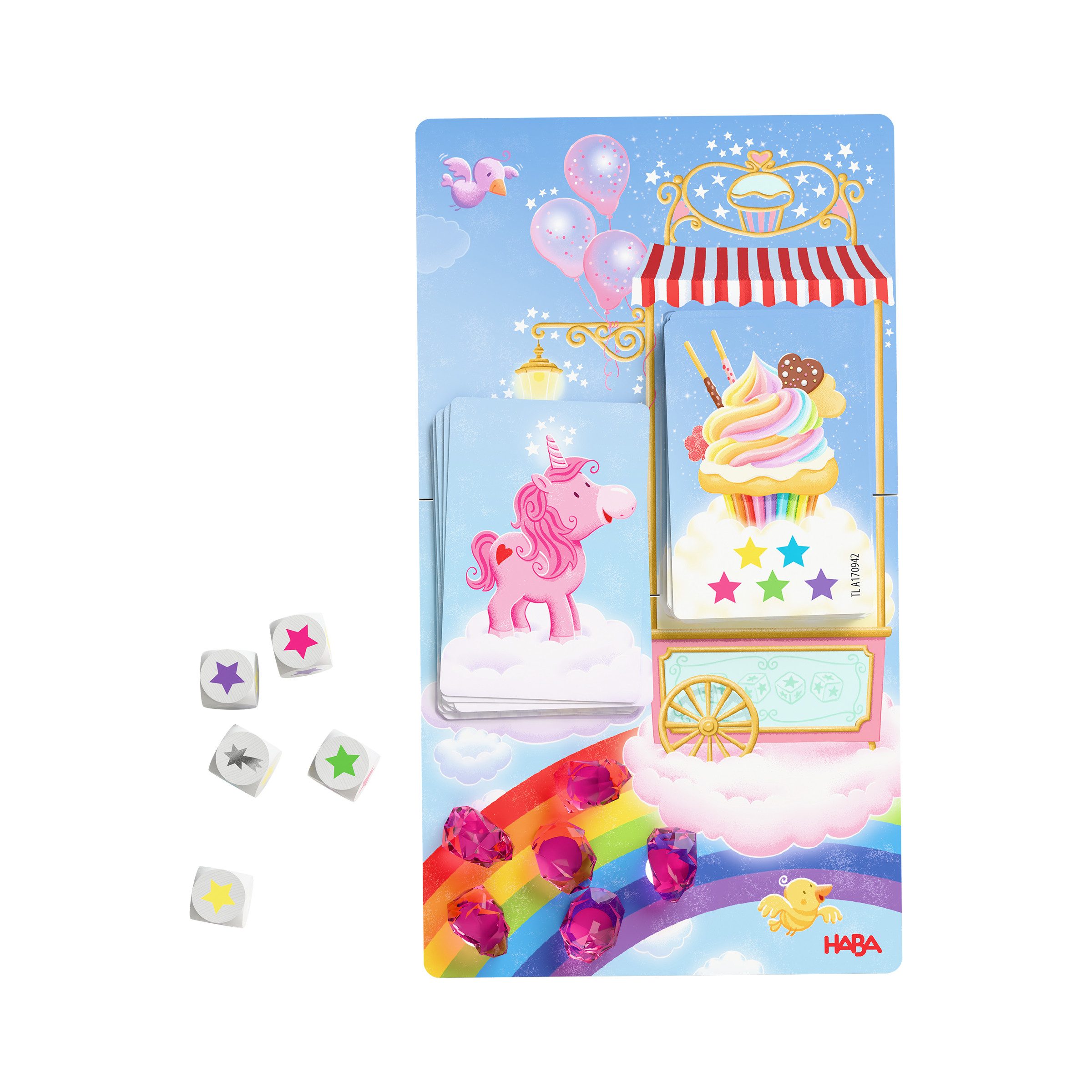 Haba Spiel Einhorn Glitzerglück Magischer Würfelspaß, Kinderspiel