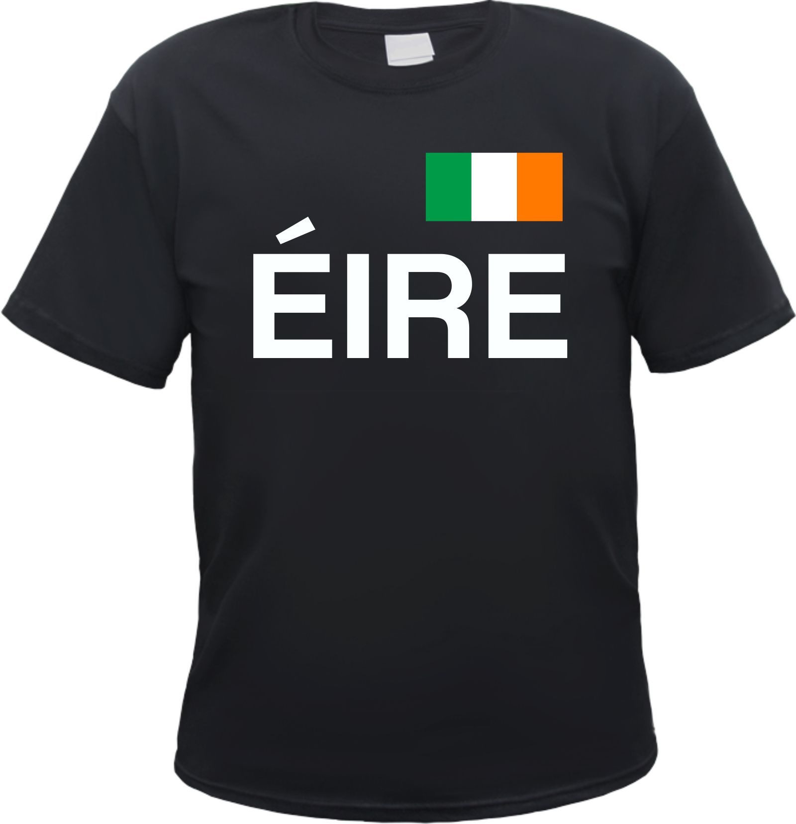 HB-Druck T-Shirt Eire Herren T-Shirt - Blockschrift mit Flagge - Tee Shirt Irland aus 100% Baumwolle mit strapazierfähigem Aufdruck