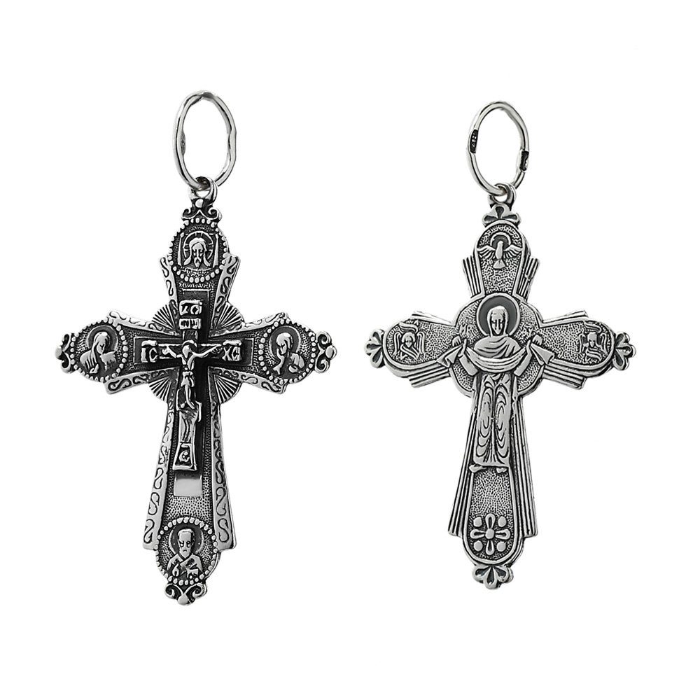 Kreuzanhänger Mari NKlaus Kreuz 925er Kruzifix Sterlingsilber Orthodoxe