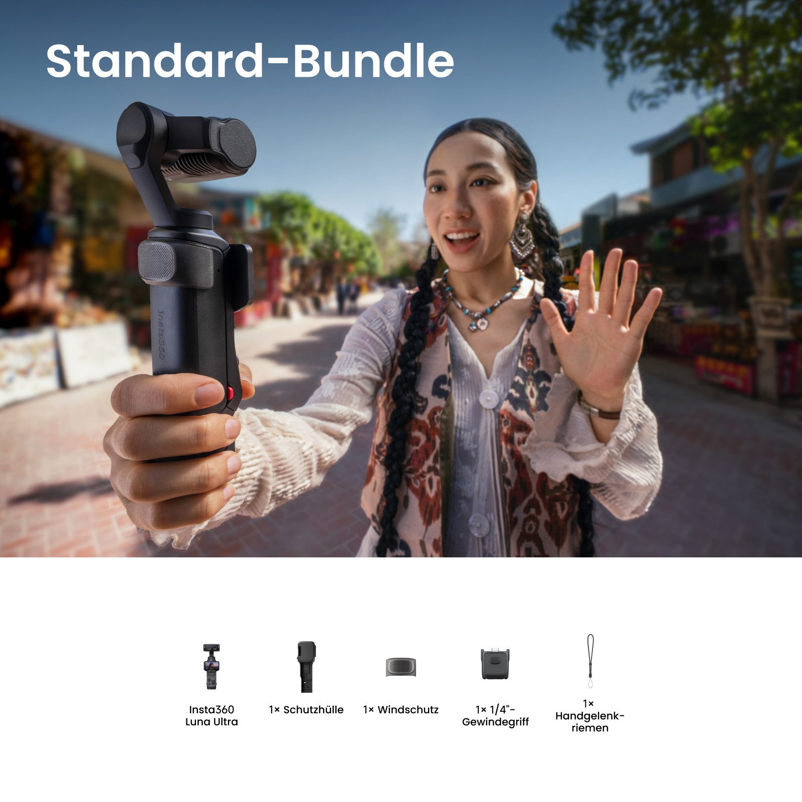 Insta360 Insta360 Luna Ultra – 8K Vlogging-Kamera mit Zwei Leica Objektiven Action Cam (8K, WLAN (Wi-Fi), Bluetooth)