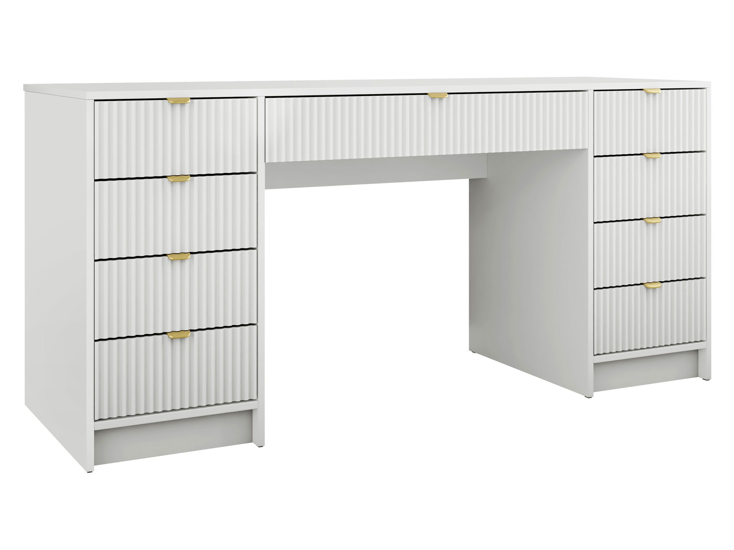 MIRJAN24 Schreibtisch Tireno Bis (mit neun Schubladen), 154x55x76 cm, Goldf günstig online kaufen