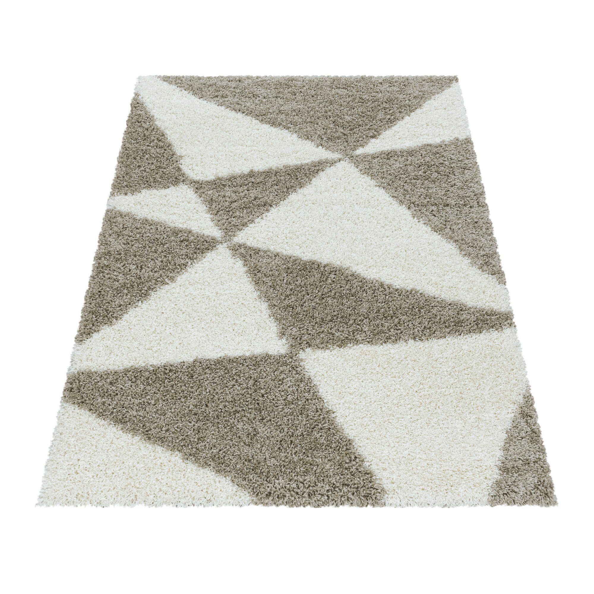 Teppich mm, Geometrisch Teppich Rund, Wohnzimmer Beige Design, Höhe: 30 Teppium,