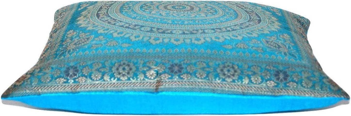 Ruwado aus Handgenäht Banarasi 40cmx40cm, - Handgewebt Indien und - Seide aus Indische Dekokissen Kissenbezug Handgefertigt