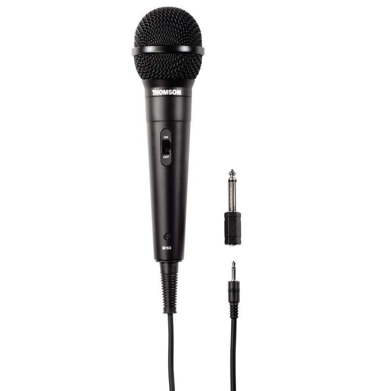 Thomson Mikrofon Dynamisches Mikrofon M150 kabelgebunden Schwarz (Set), 2,5m Kabel Party Veranstaltung DJ Mix Karaoke 3,5mm 6,35mm Stecker – Bild 2 von 5