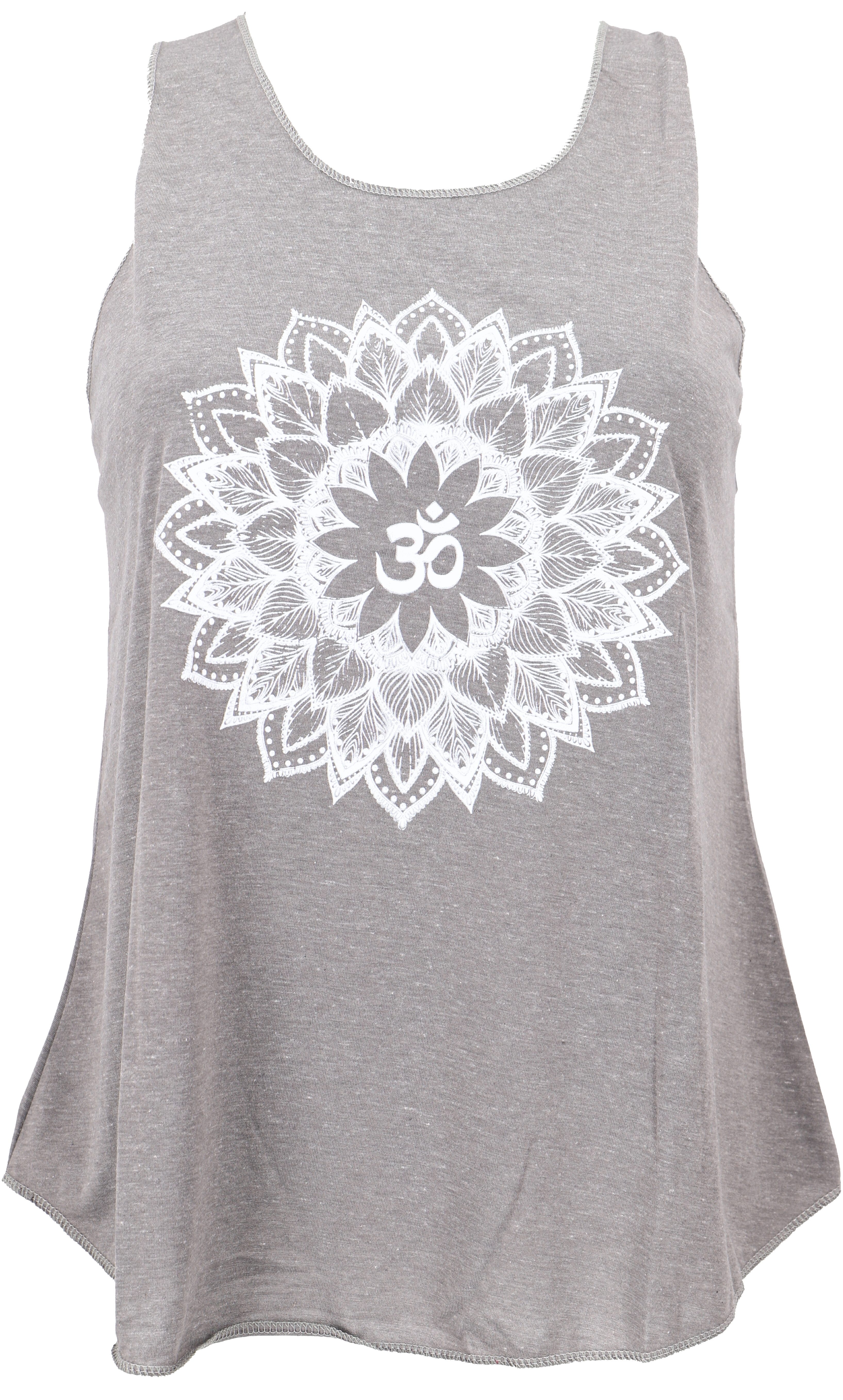 Guru-Shop T-Shirt Tanktop mit Ethnodruck, Mandala Yogatop - grau Festival, Ethno Style, Hippie, alternative Bekleidung – Bild 3 von 5