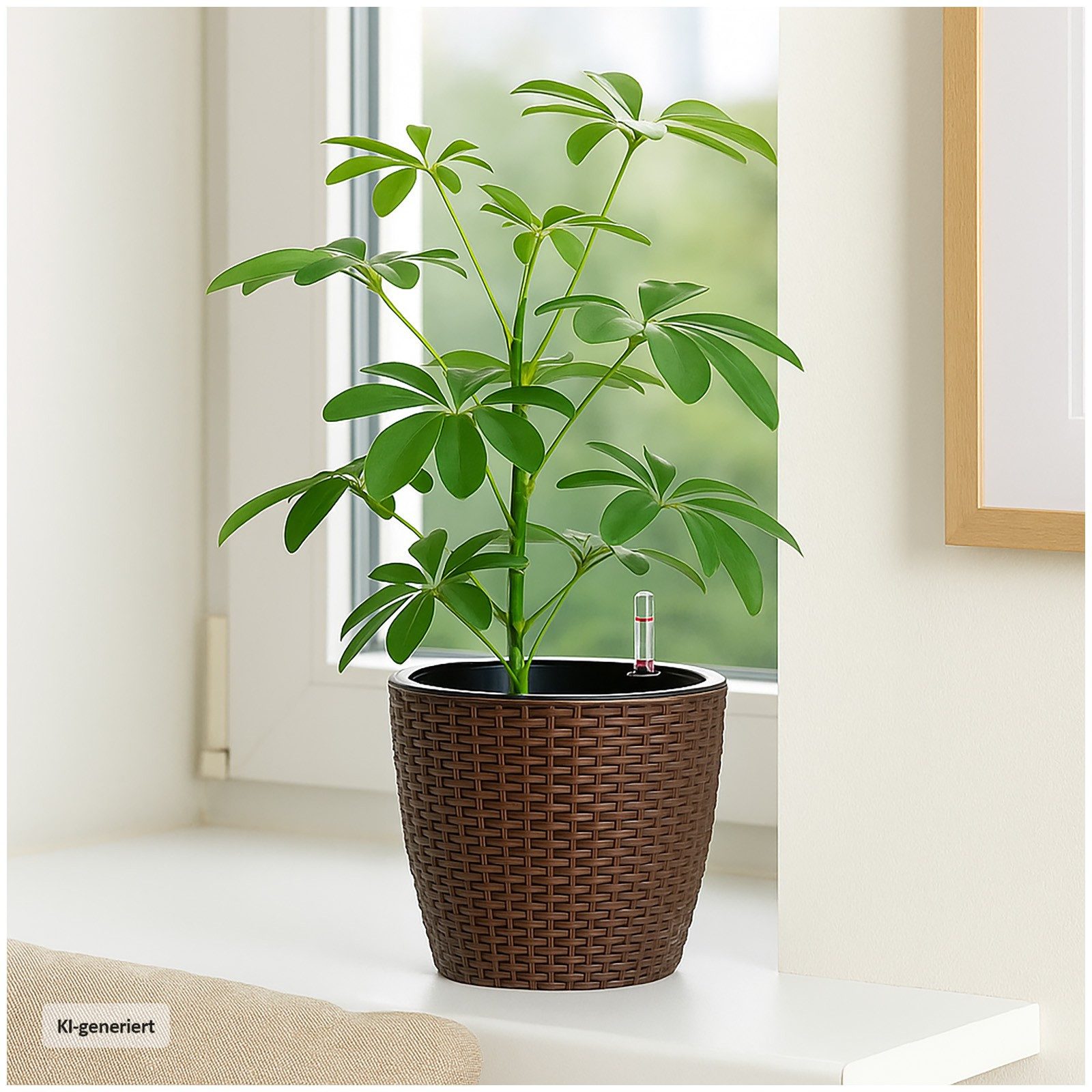 HTI-Living Blumentopf Blumentopf Nessa Hydro 21,5 cm Braun (Stück, 1 St., 1 Übertopf), mit Wasserspeicher und Wasserstandsanzeiger