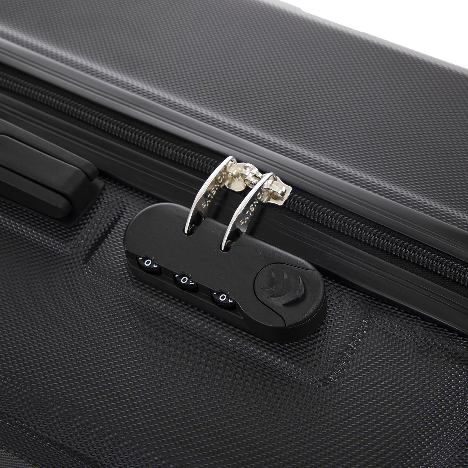 YONSLY Handgepäckkoffer Hartschalen-Reisekoffer Trolley Rollkoffer für Reisen von S bis XL, 4 Rollen, aus ABS und Aluminium, mit Zahlenschloss und weichem Gummi – Bild 5 von 5