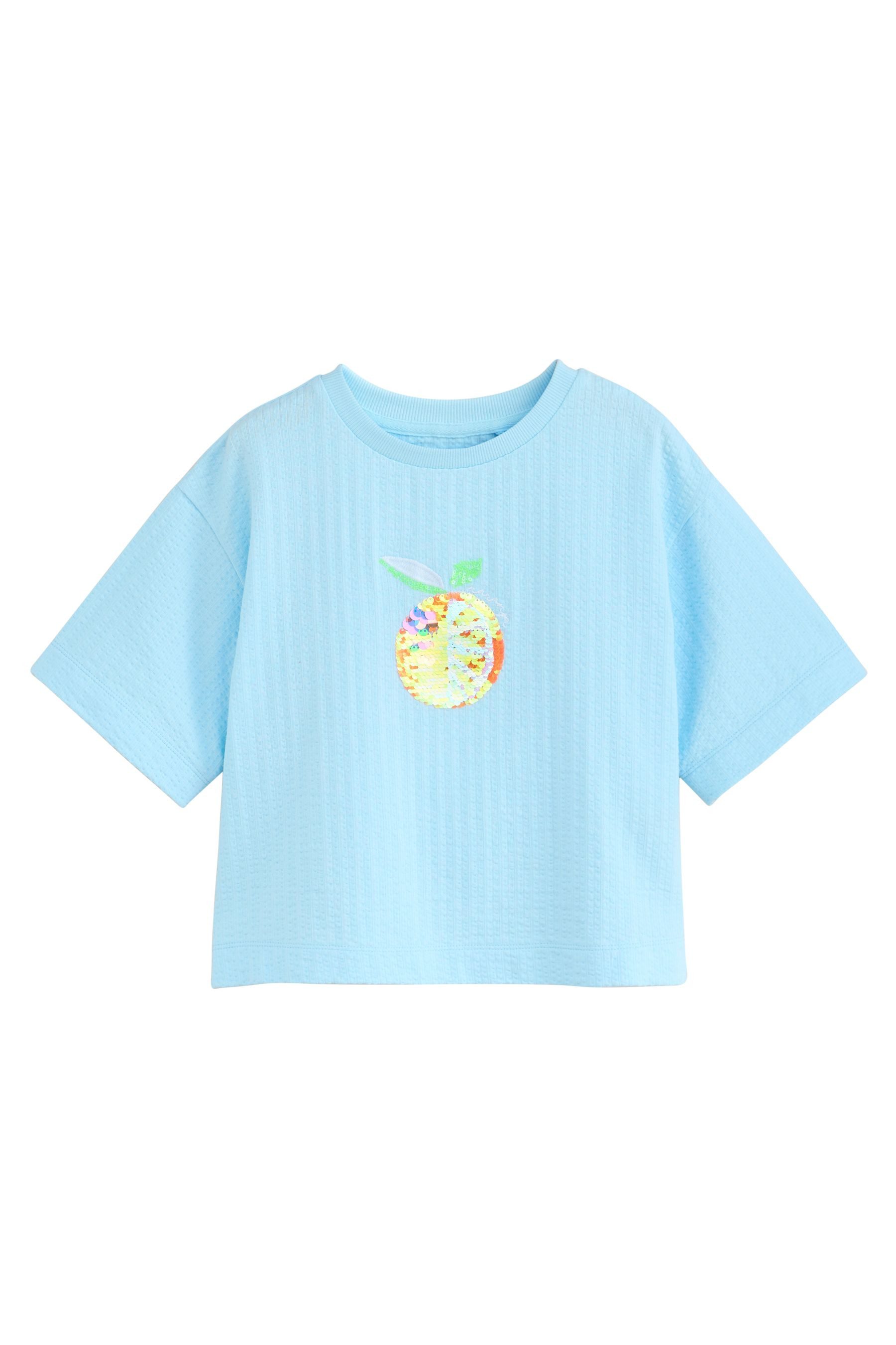 Paillettenshirt Kastiges Oversized Fit T-Shirt mit Pailletten