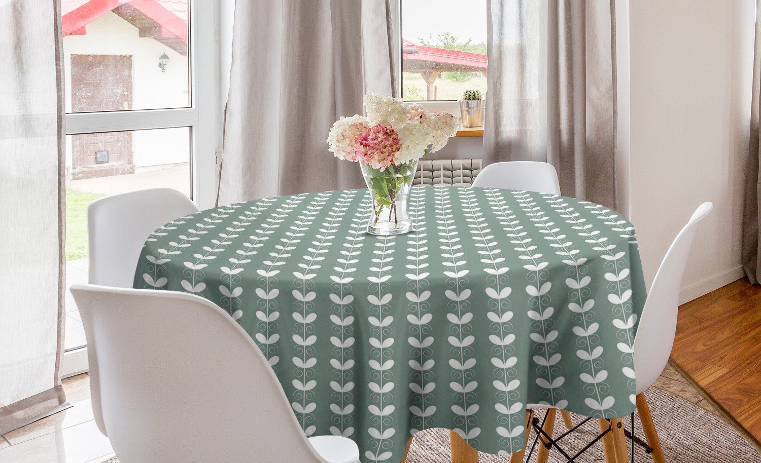 Tischdecke für Barock Tischdecke Natur Branchen Dekoration, Kreis Abdeckung Esszimmer Abakuhaus Küche Tulip