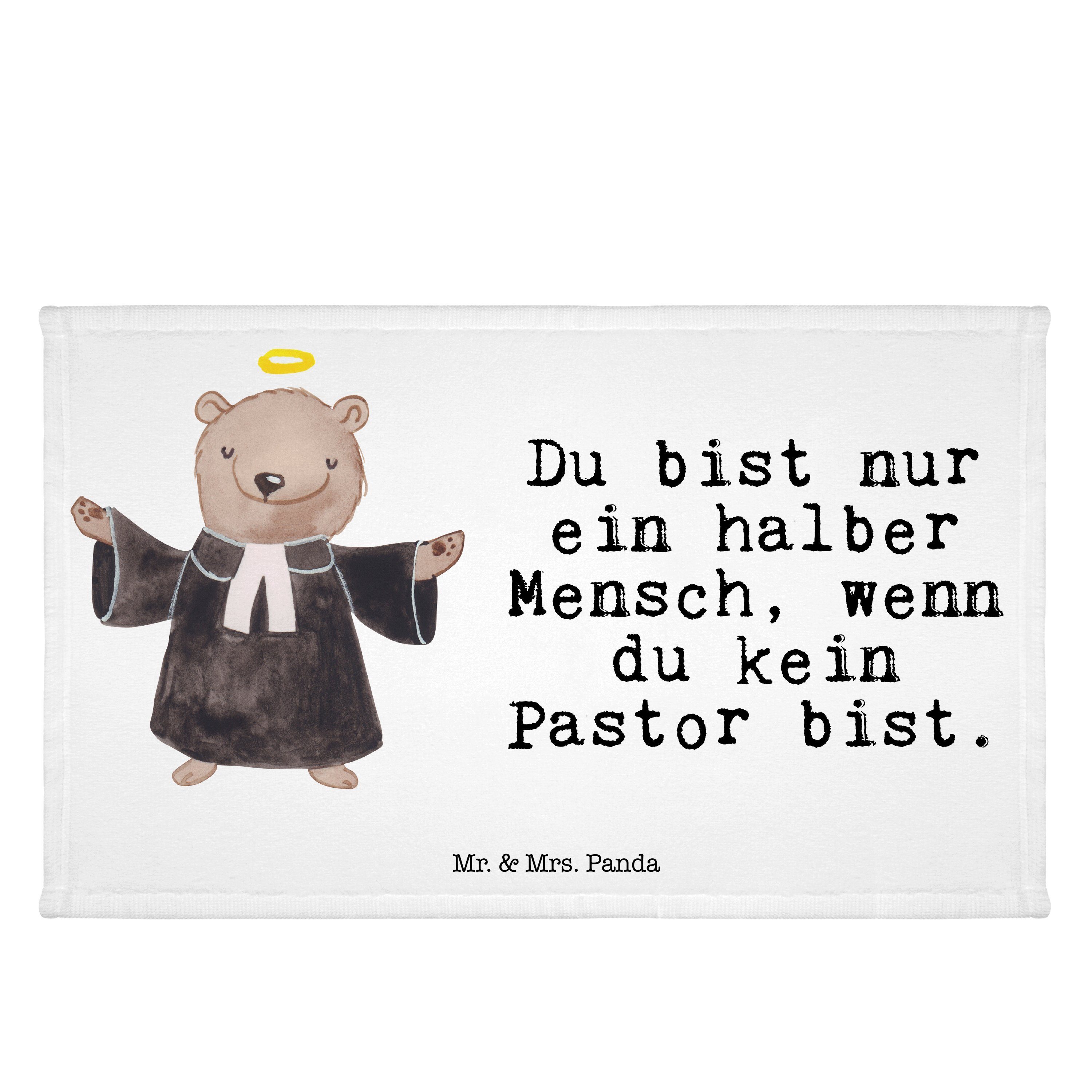 - Handtuch, mit Pastor Mrs. Sport Mr. & Geschenk, Herz - Handtuch Prediger Priester, (1-St) Weiß Panda