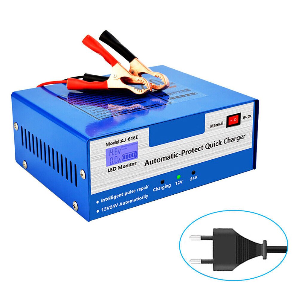 400AH Intelligente Auto KFZ Batterie Ladegerät Impuls Reparatur 12/24V Autobatterie-Ladegerät