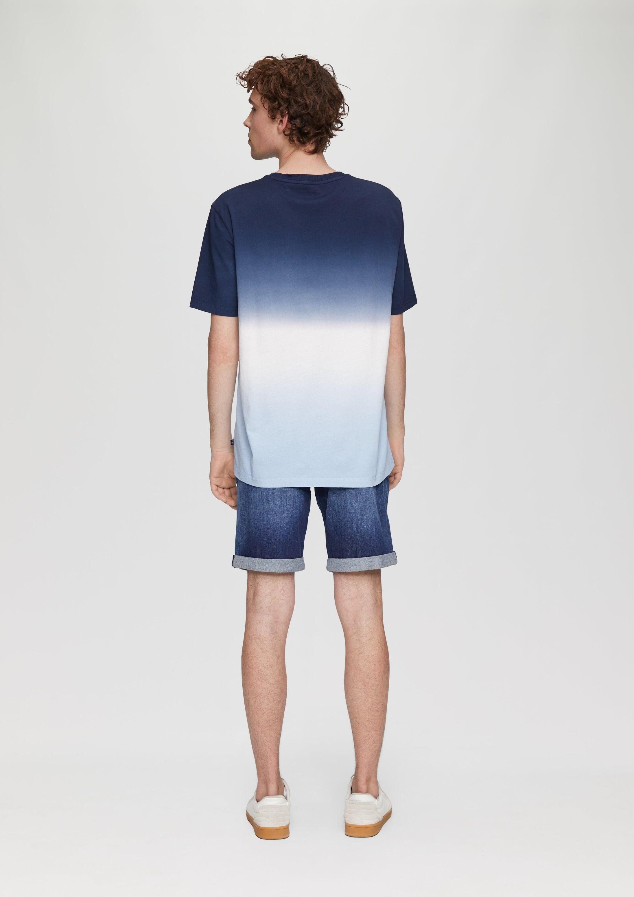 QS Kurzarmshirt T-Shirt Baumwoll-T-Shirt mit Farbverlauf
