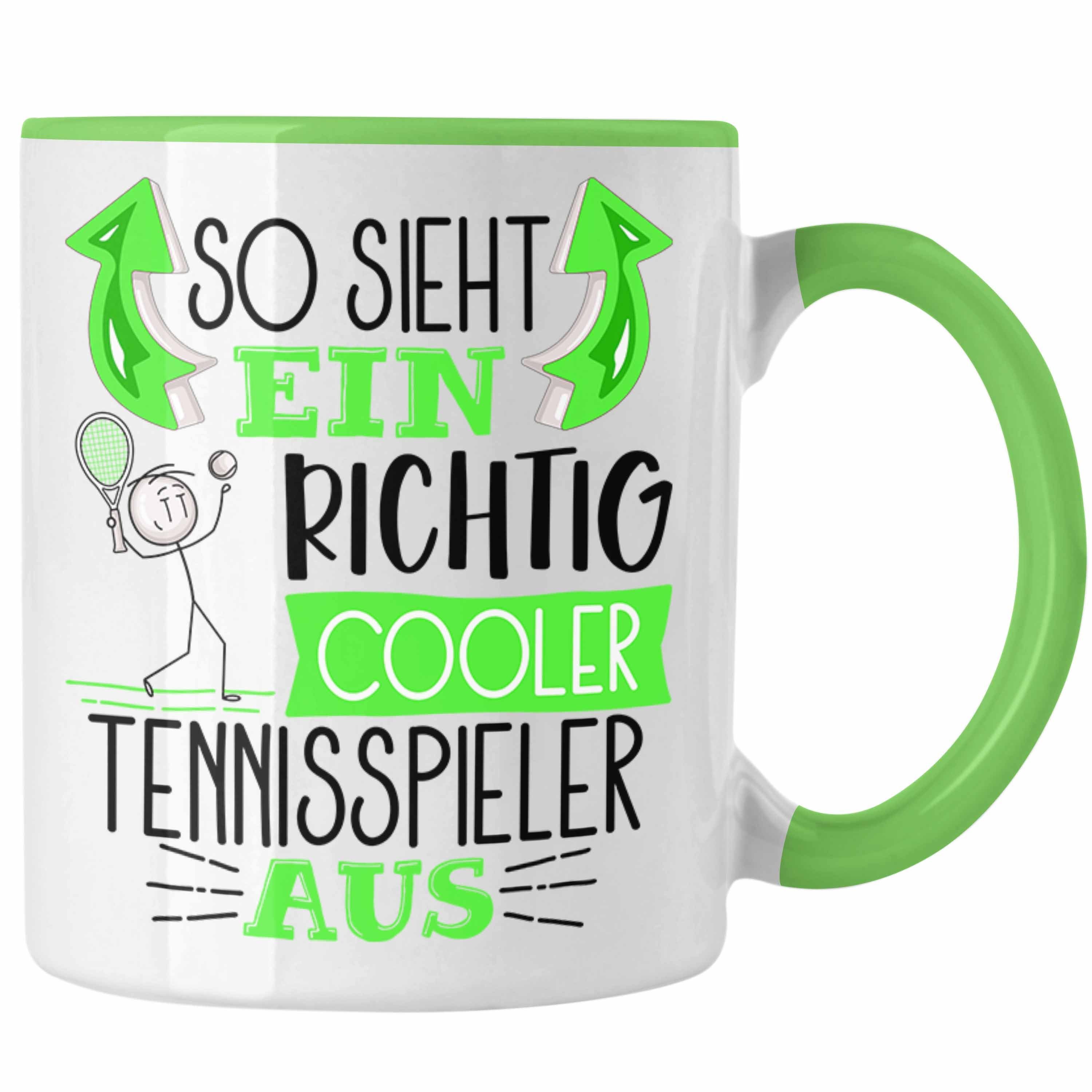 Geschenk Cooler Sieht Trendation Grün Tasse Ein Tasse Tennisspiele Richtig Tennisspieler So