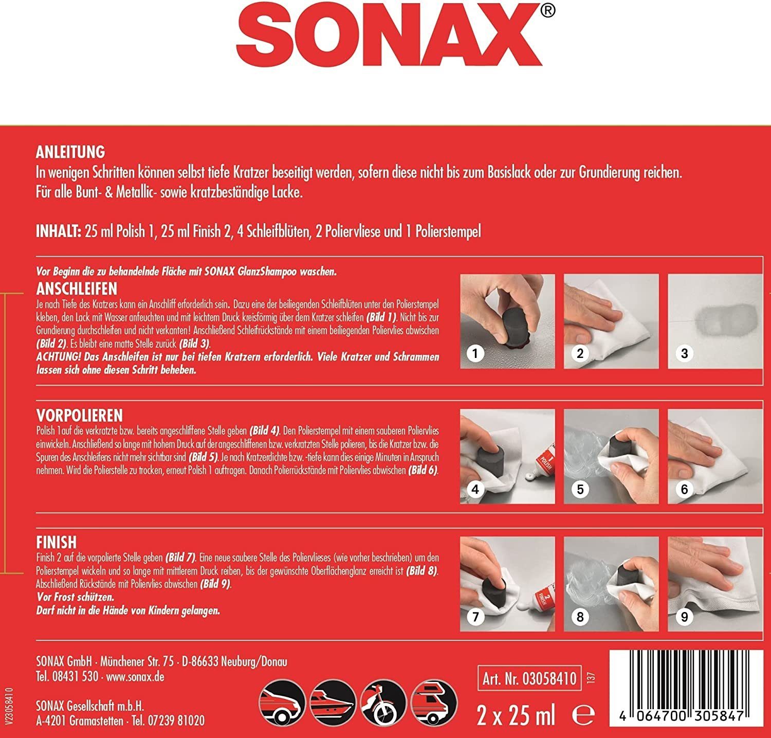 Sonax SONAX KratzerEntferner Lack AktionsSet 50 ml Lackpolitur