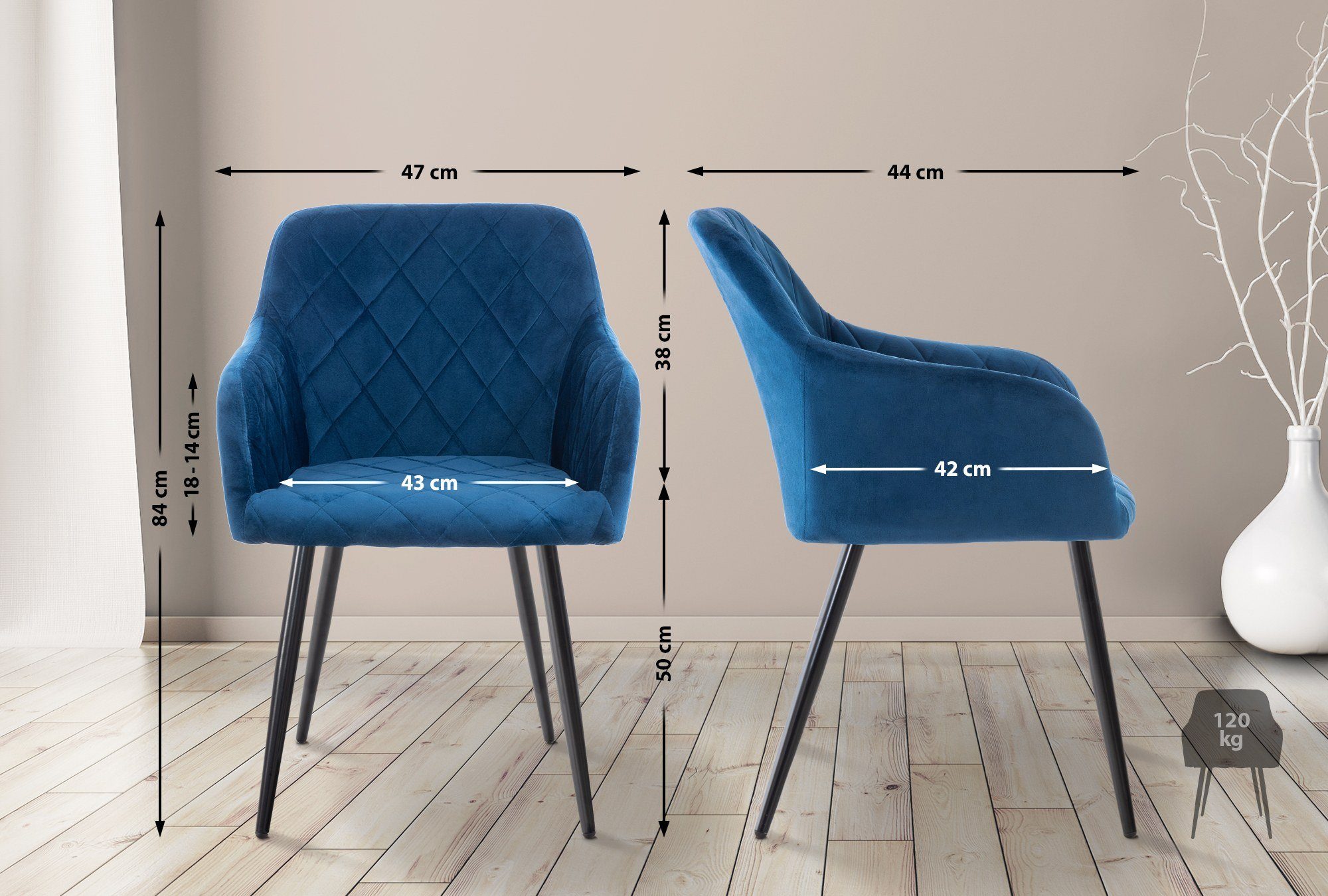 CLP Küchenstuhl Shila (4er Set), Metall, günstig online kaufen