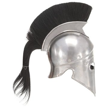 vidaXL Ritter-Kostüm Griechischer Krieger-Helm Antik Replik LARP Silbern Stahl