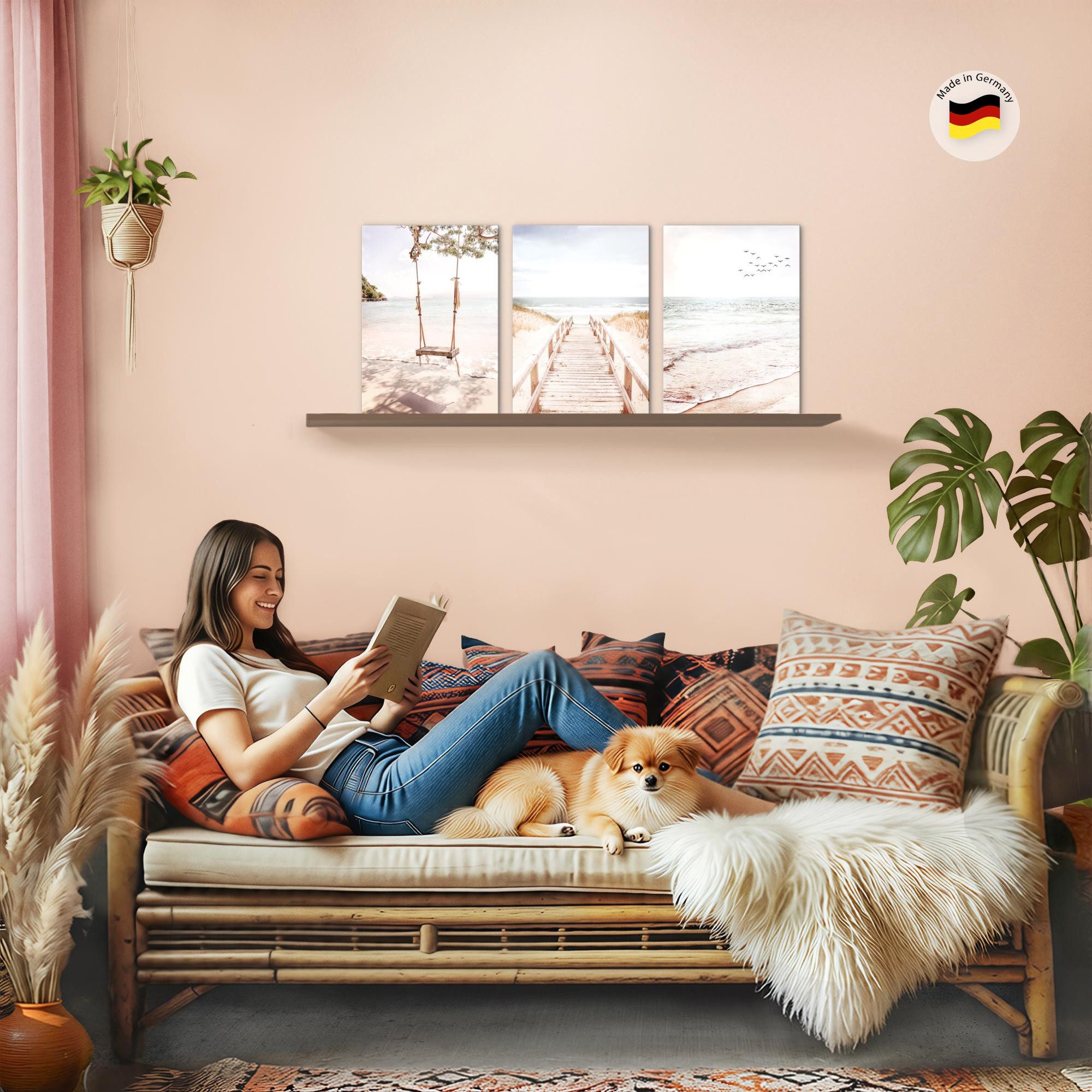 Novart Wandbild Meer Strand Ostsee Nordsee Bilder Set AUFHÄNGFERTIG Wohnzimmer, Ostsee – Bild 3 von 5
