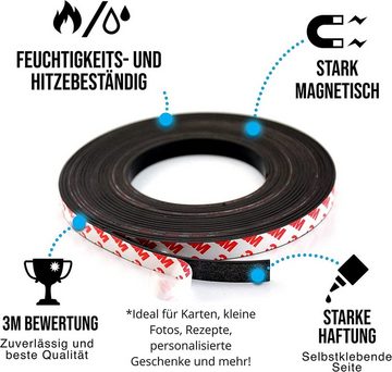 Craftopia Magnet Selbstklebender Magnetstreifen, schneidbar, 1,25x765cm, flexibel, 1
