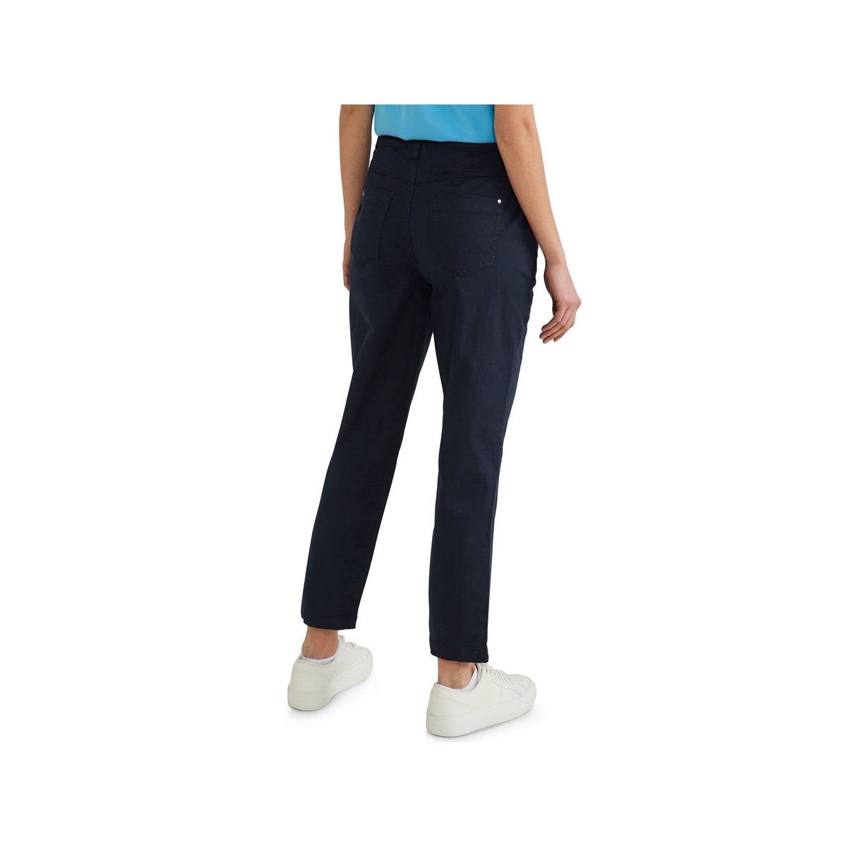 STREET ONE Stoffhose blau regular (1-tlg) blue deep