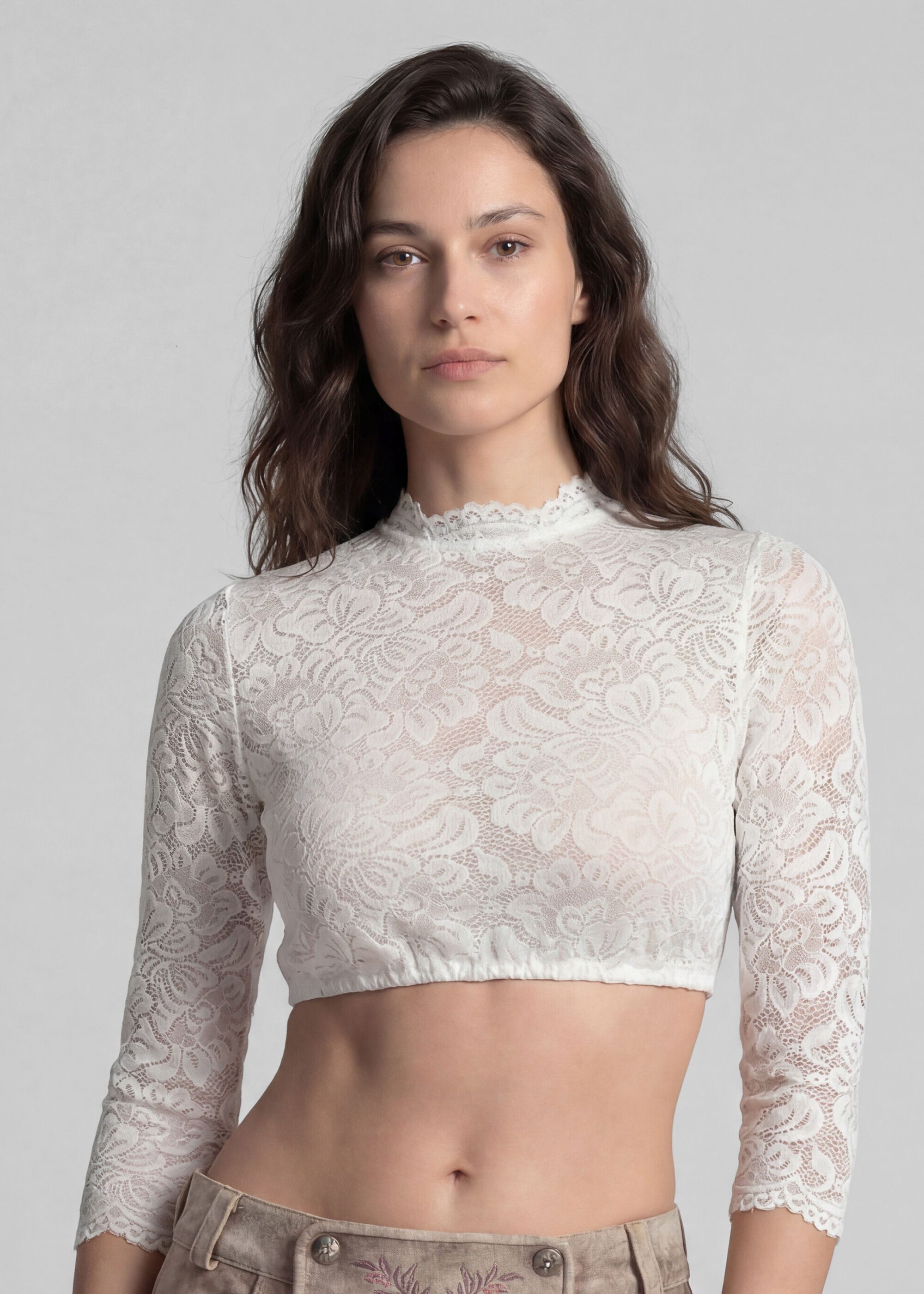 Spieth & Wensky Dirndlbluse Amsterdam (1-tlg) mit floralen Spitzenmuster
